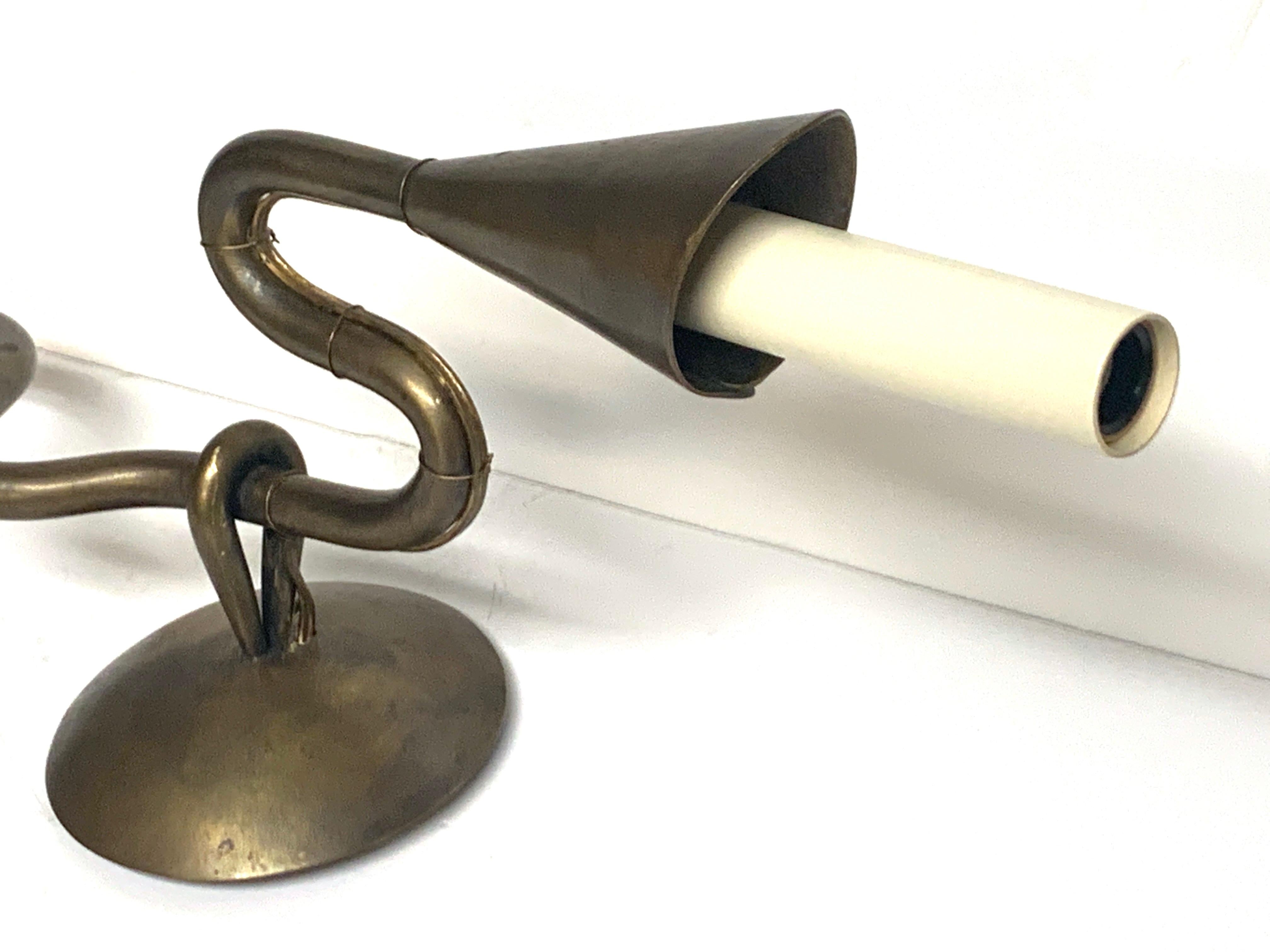 Pair of French Modern Bronze Serpent Sconces For Sale 2