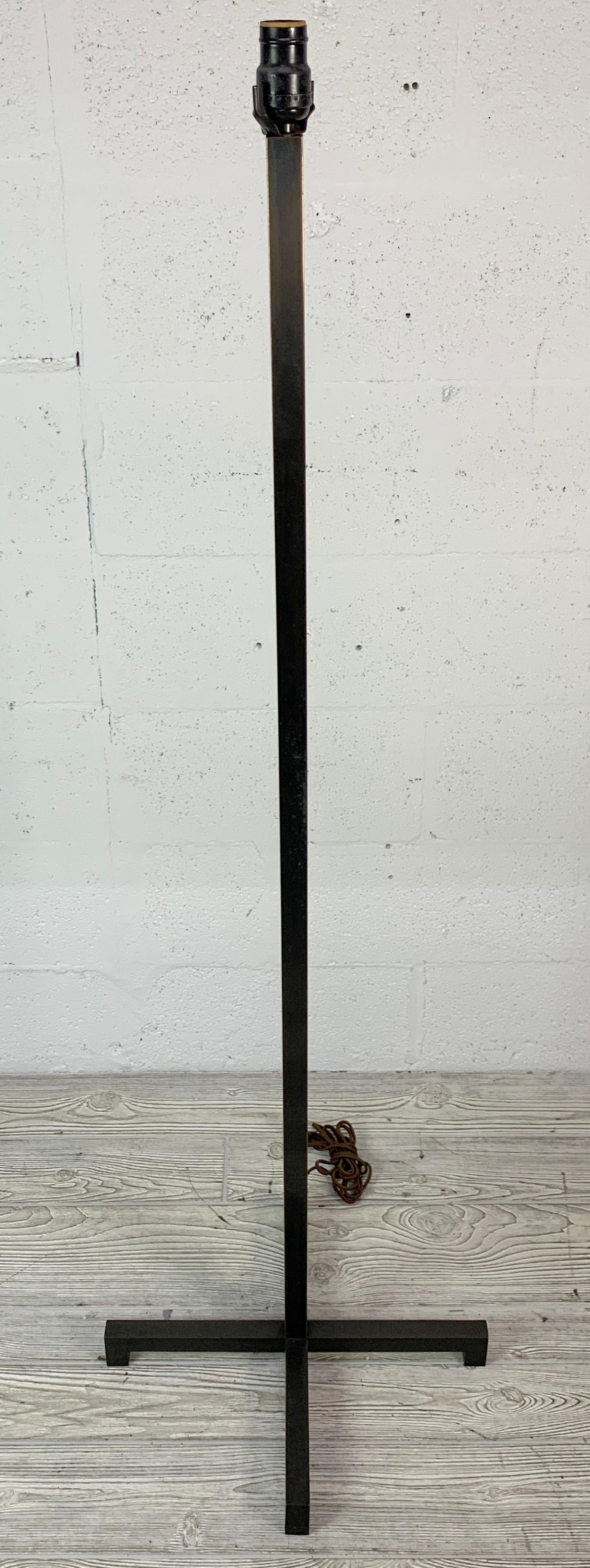 20th Century Pair of French Modern Bronze 'X' Base Floor Lamps, C. 1960