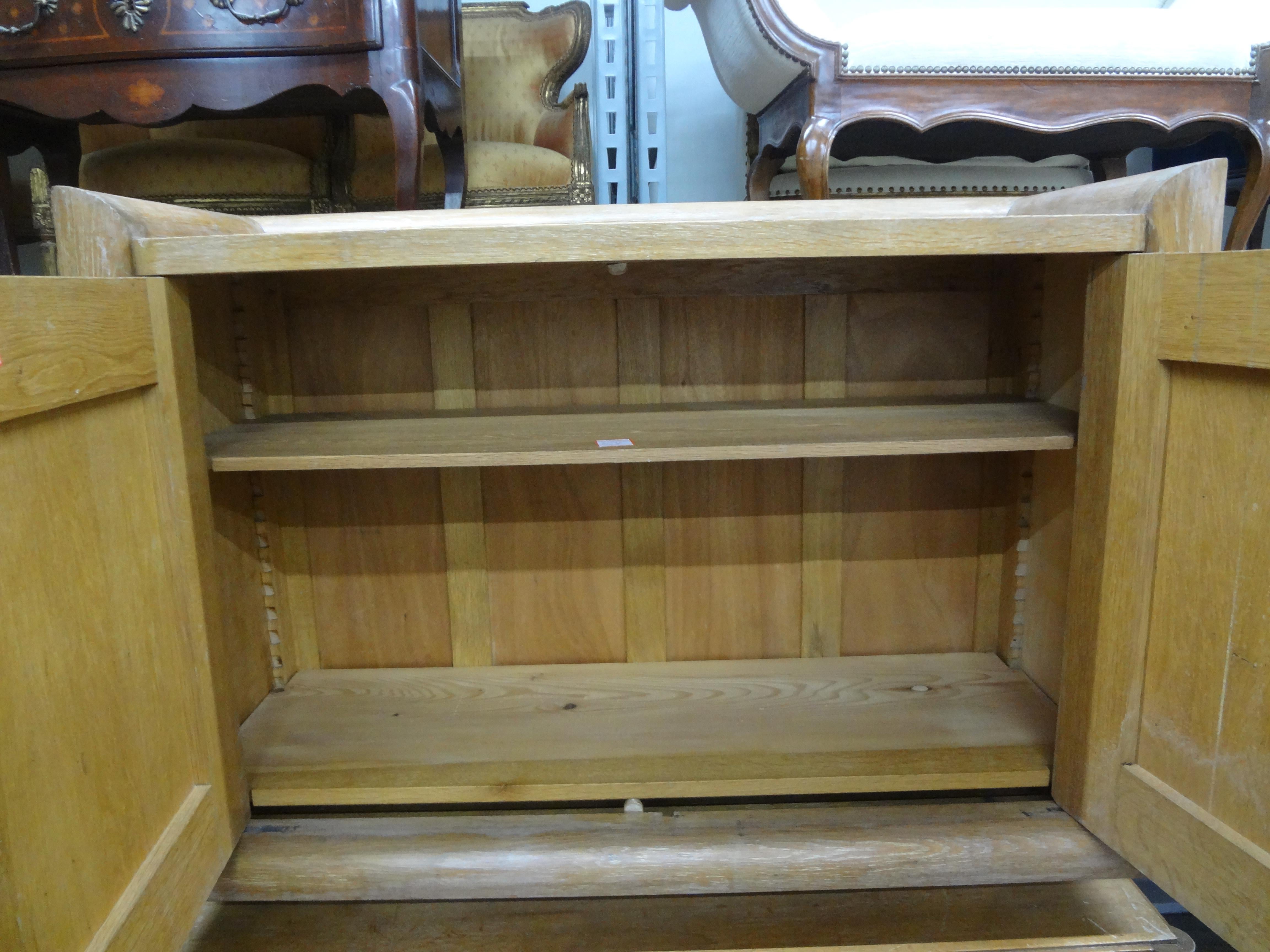 Pair Of French Modern Cerused Oak Cabinets For Sale 3