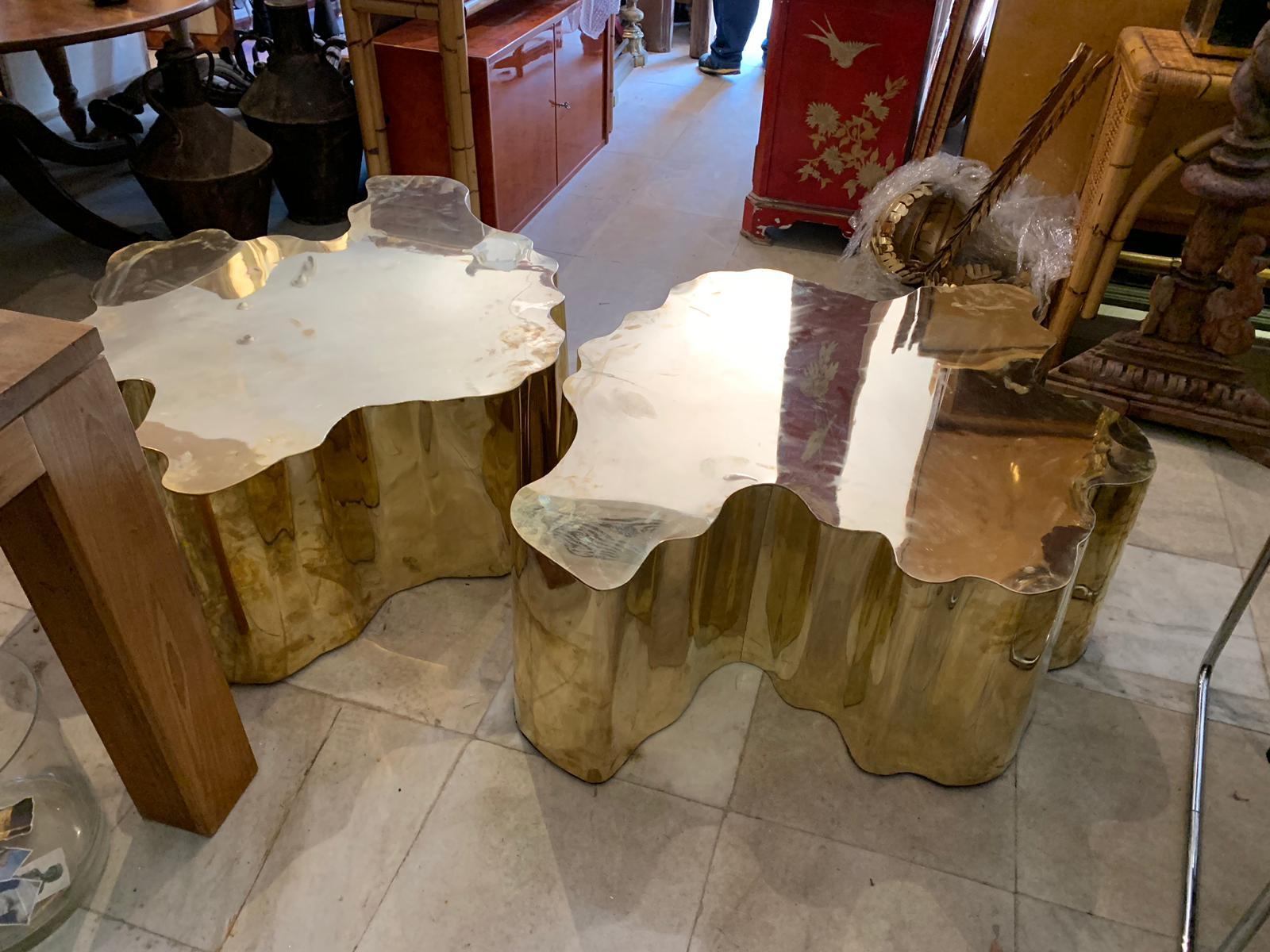 Pair of French Modern Gilded Brass Table 7