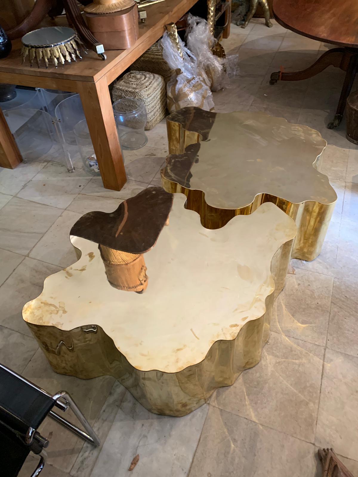 Pair of French Modern Gilded Brass Table 3
