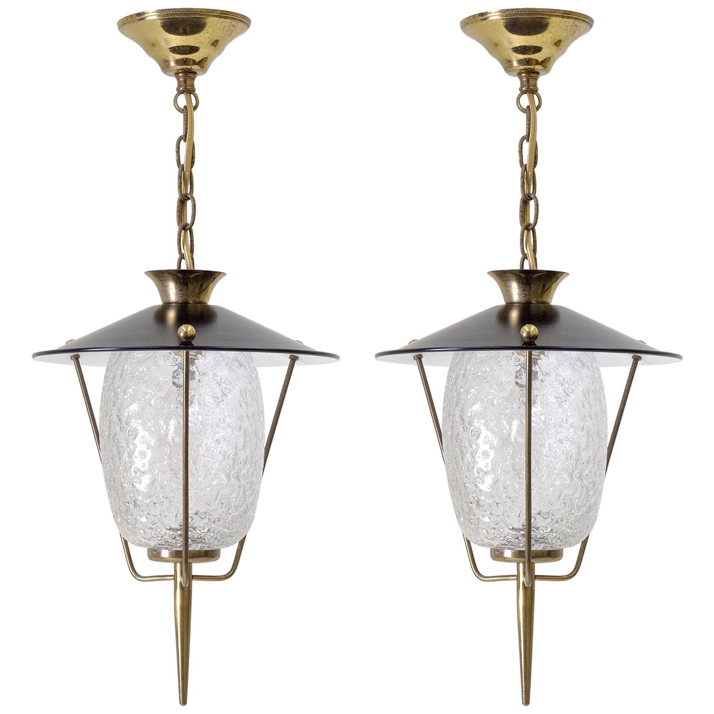 Pair of French Modern Lanterns, 1950s