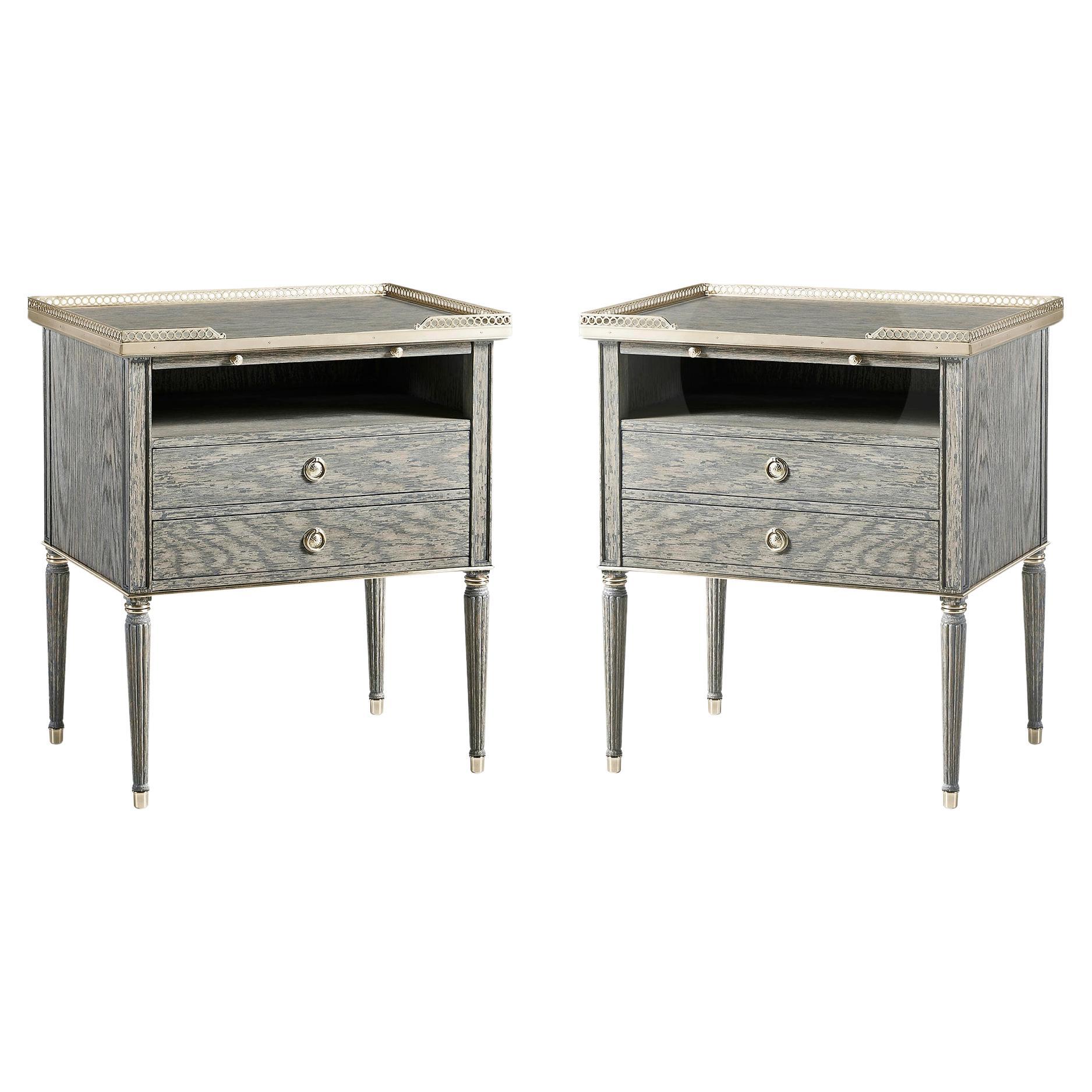 Pair of French Modern Louis Nightstands For Sale