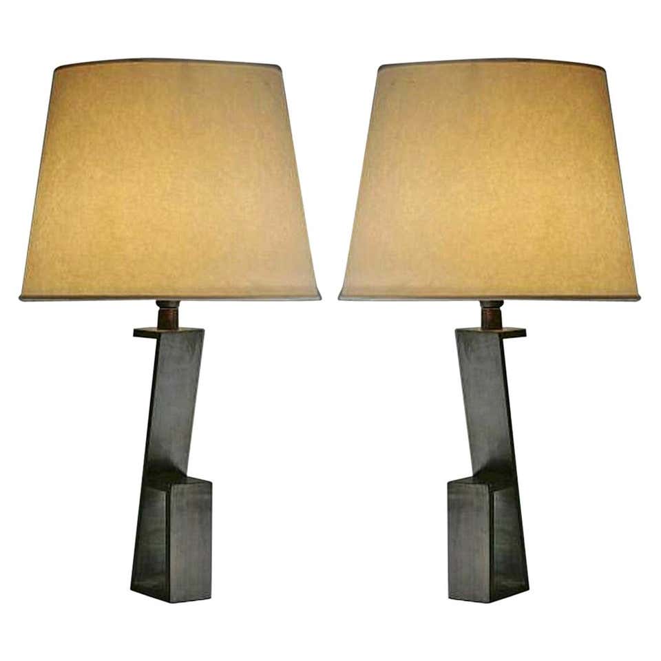 Pair of French Modern Neoclassical X-Form Table Lamps in Style of ...