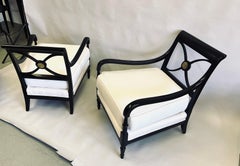 Pair of French Modern Neoclassical Armchairs / Lounge Chairs by Maison Jansen