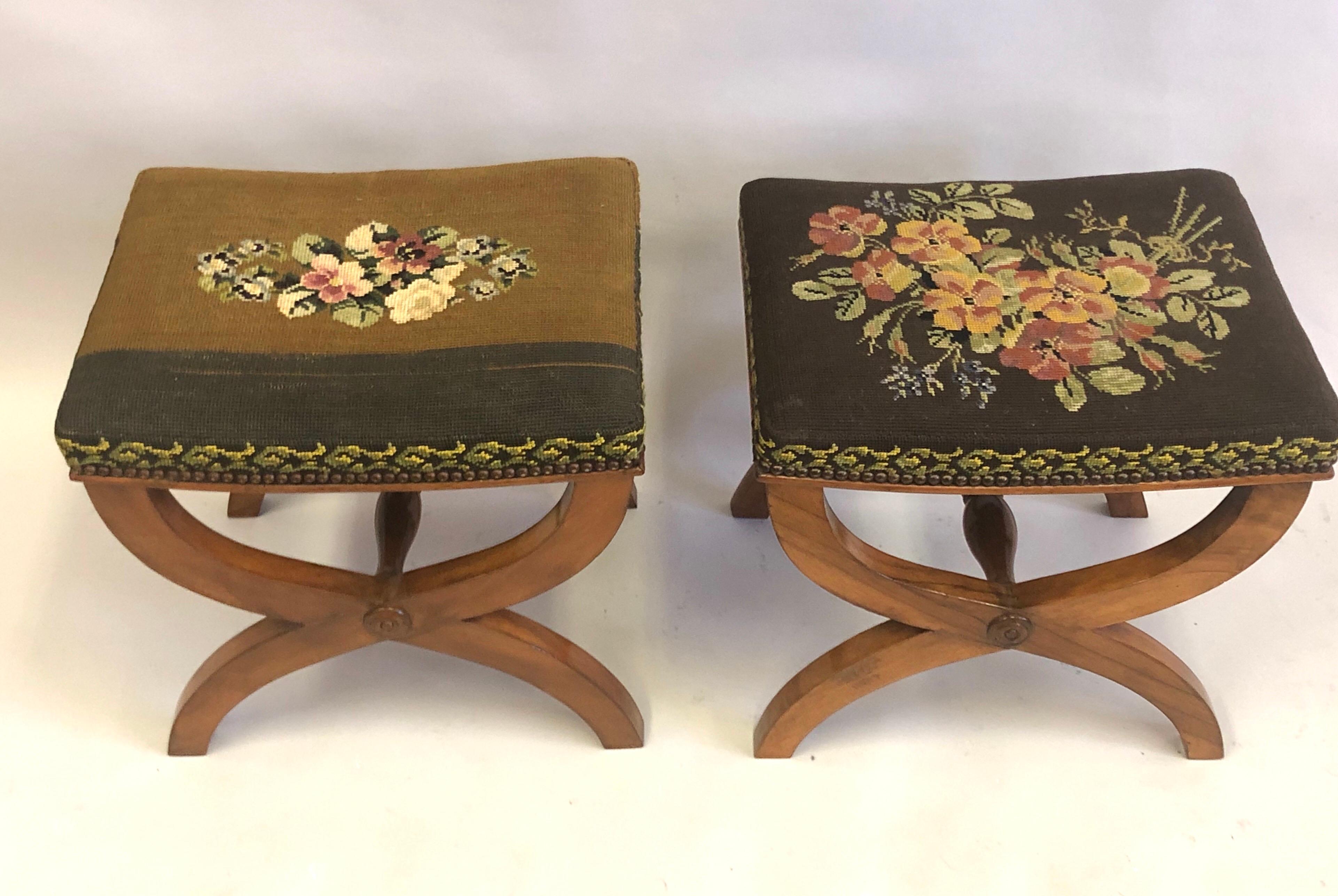 20th Century Pair of French Modern Neoclassical Stools / Benches Attributed to Andre Arbus For Sale