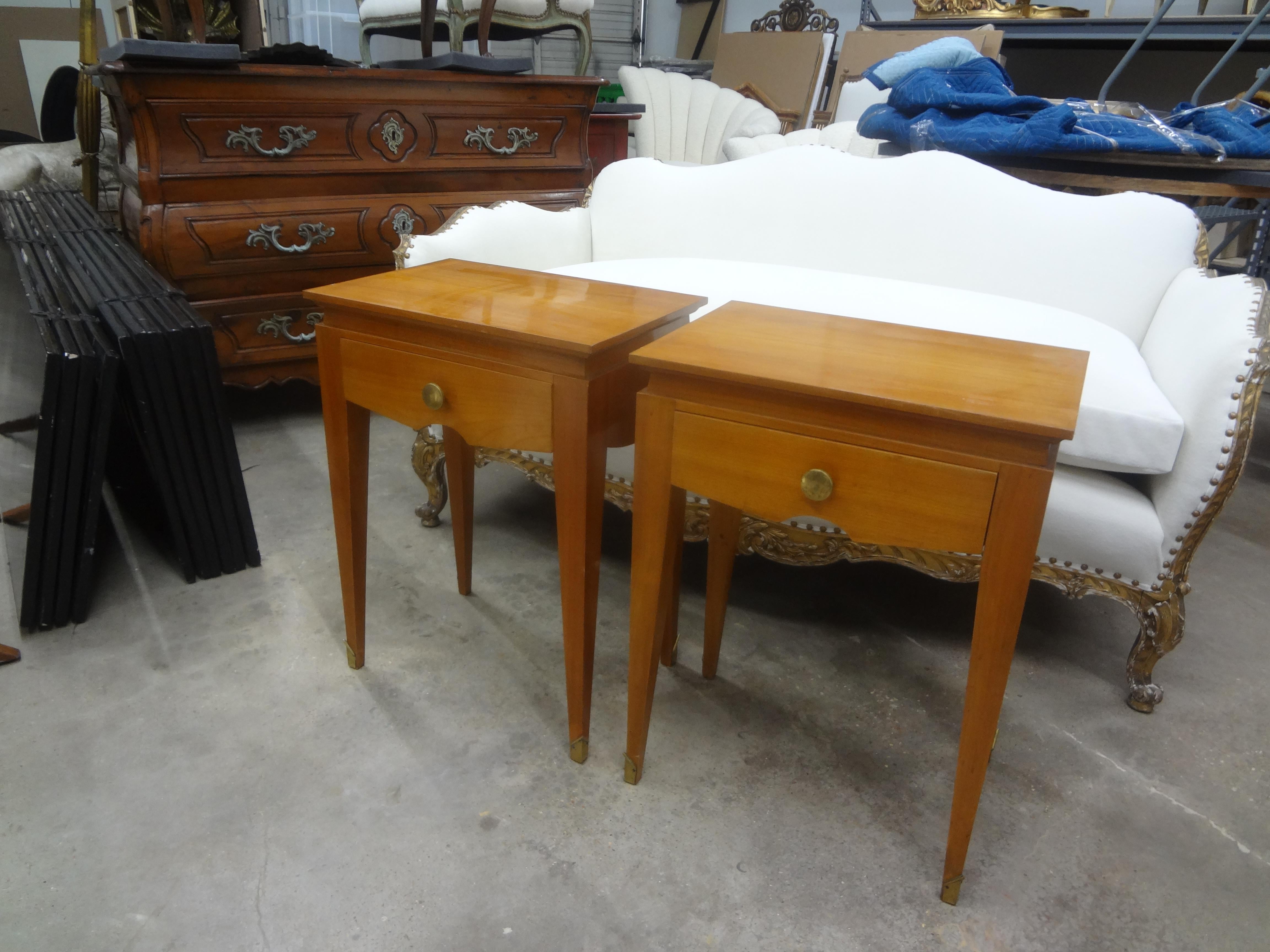 Pair of French Modern Nightstands or Tables by Jean Pascaud For Sale 4