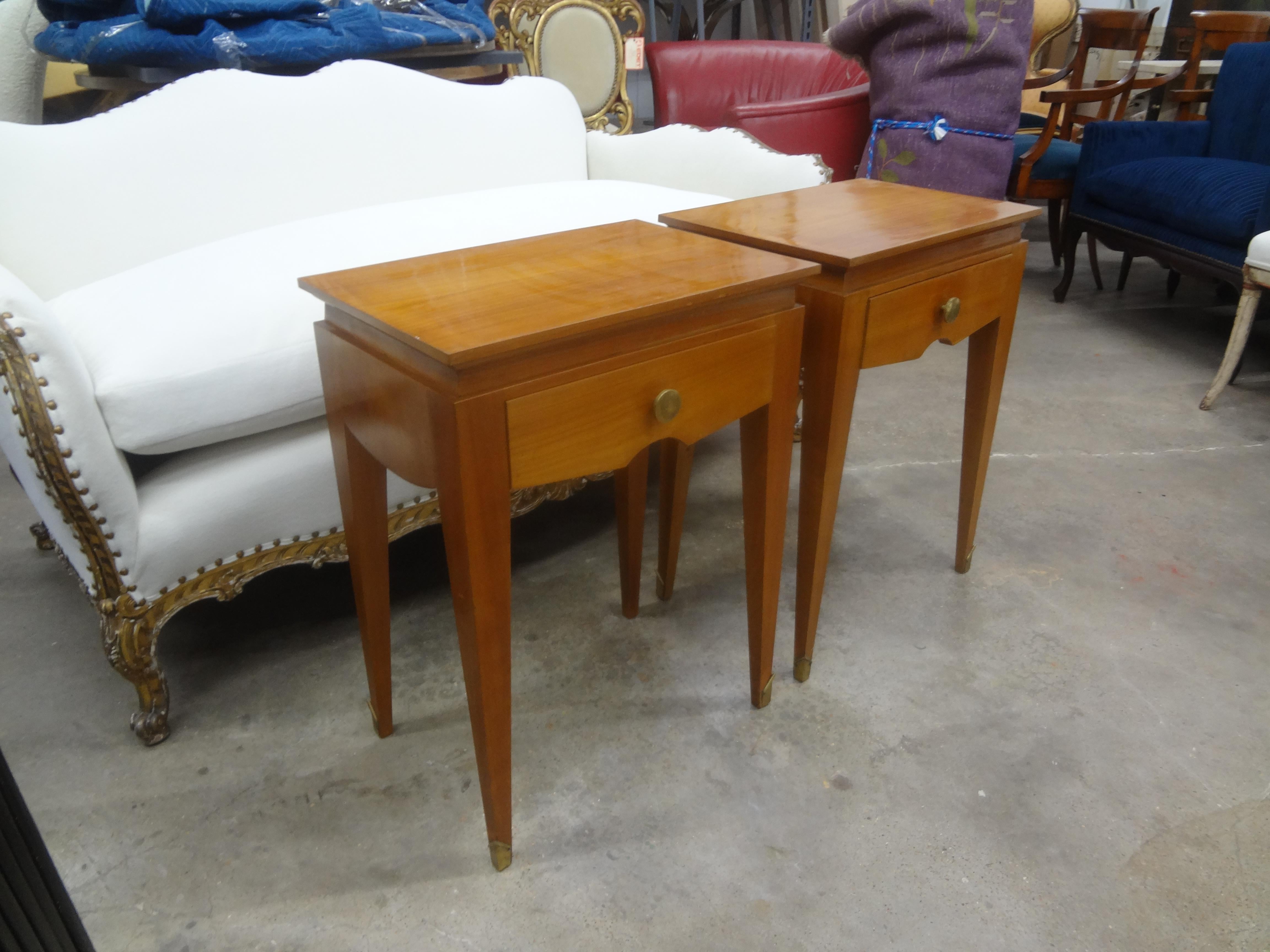 Pair of French Modern Nightstands or Tables by Jean Pascaud For Sale 2