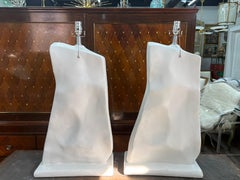 Pair Of French Modern Plaster Lamps
