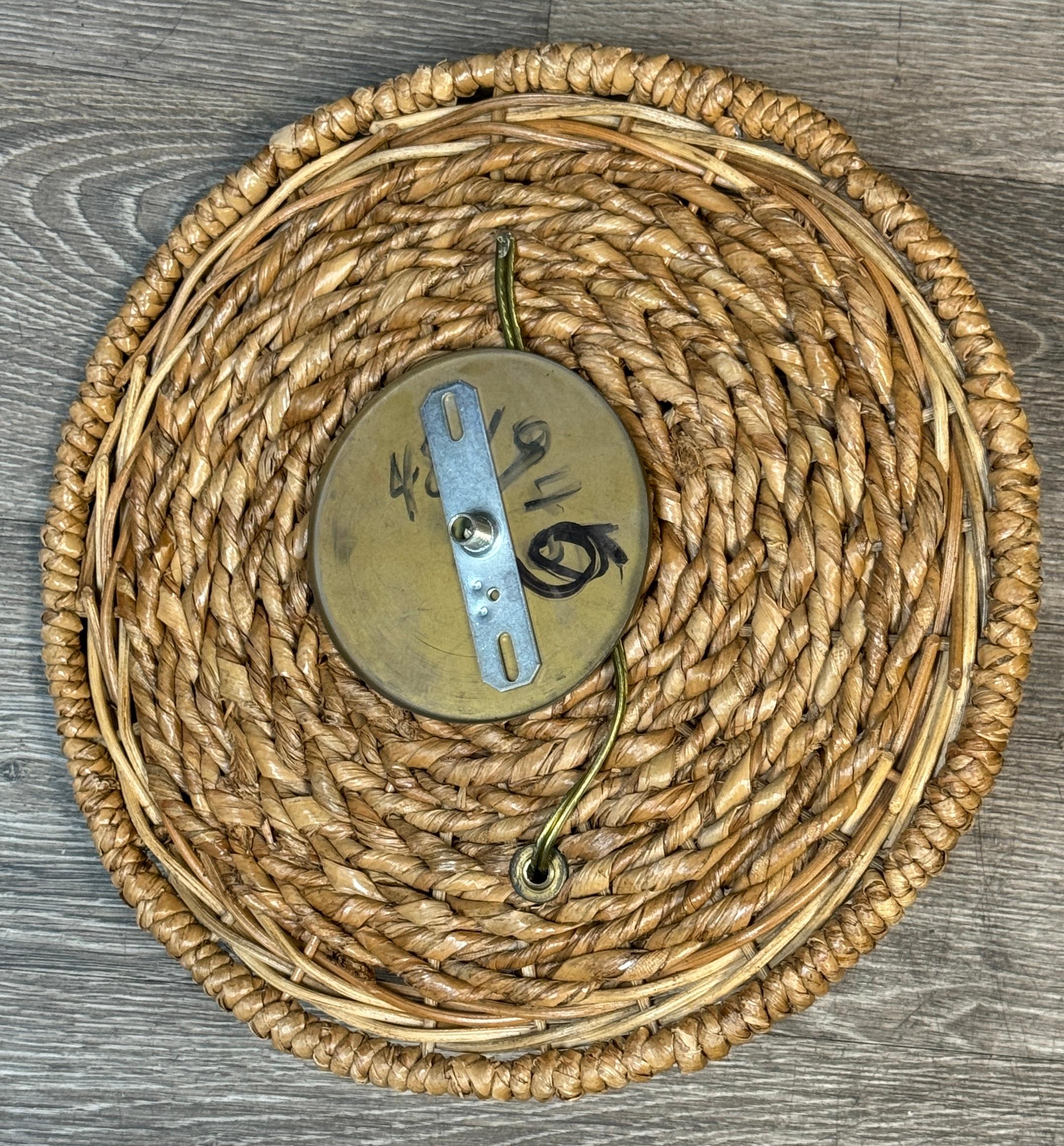 Pair of French Modern Rattan & Bronze Wall Sconces, 2nd Pair Available For Sale 6