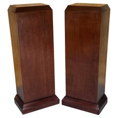 Pair of French Modern Style Mahogany Pedestals