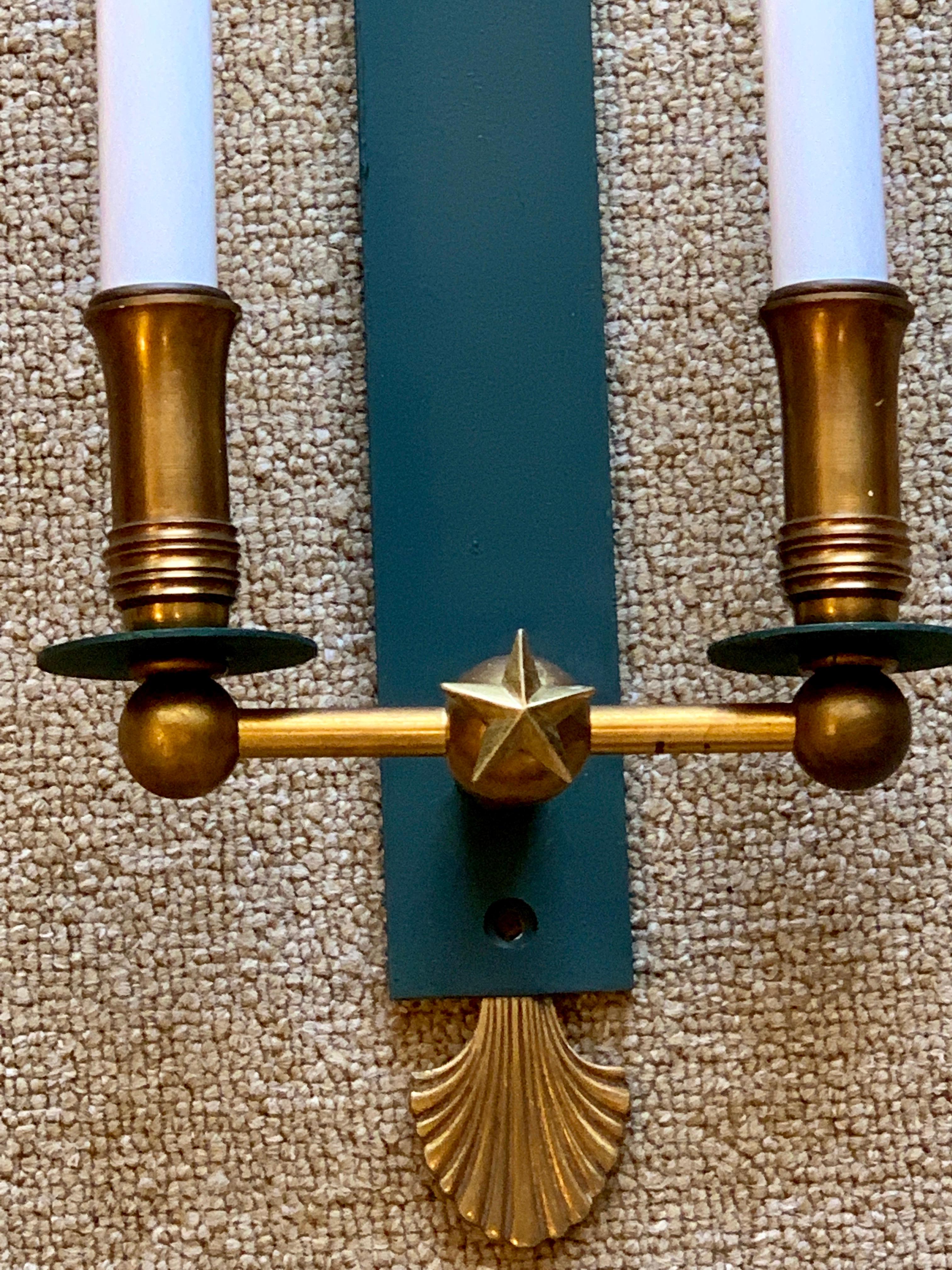 Pair of French Modern Wall Sconces, in the Style of Adnet 1