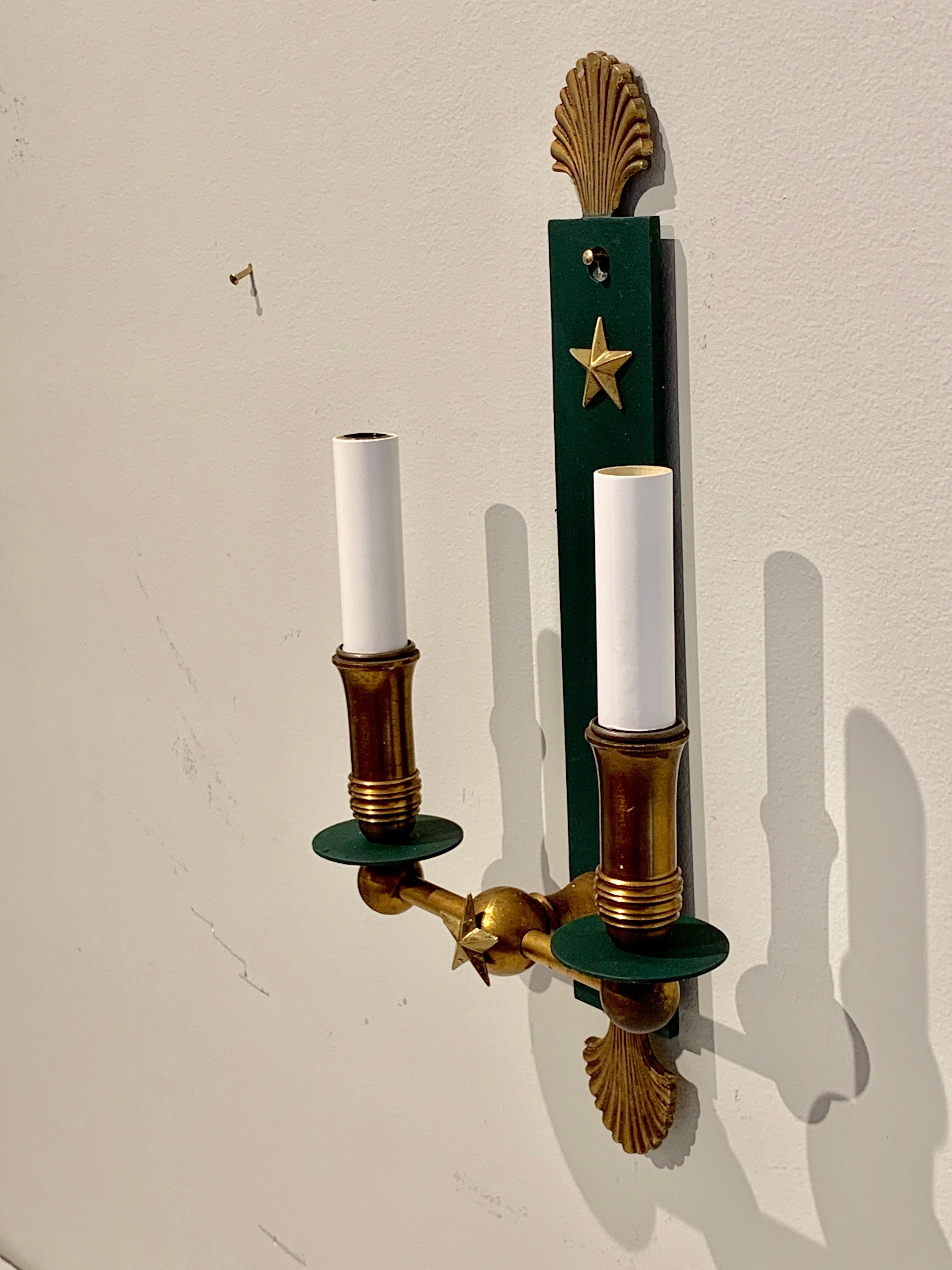 Pair of French Modern Wall Sconces, in the Style of Adnet 2