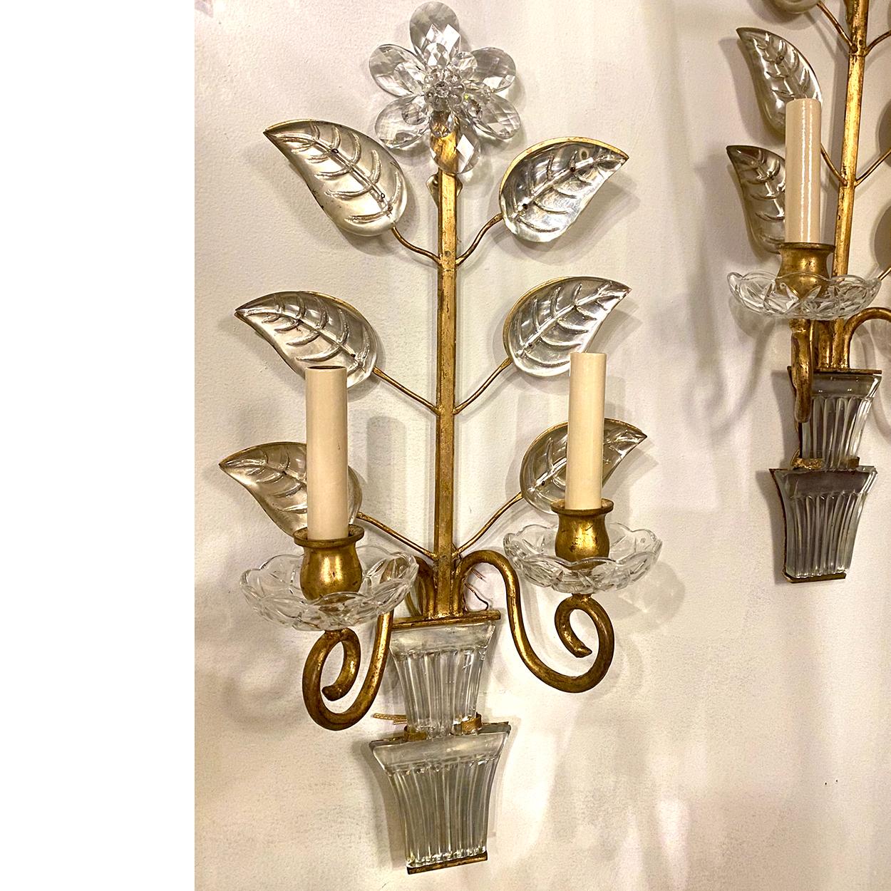 Molded Pair of French Moderne Sconces For Sale