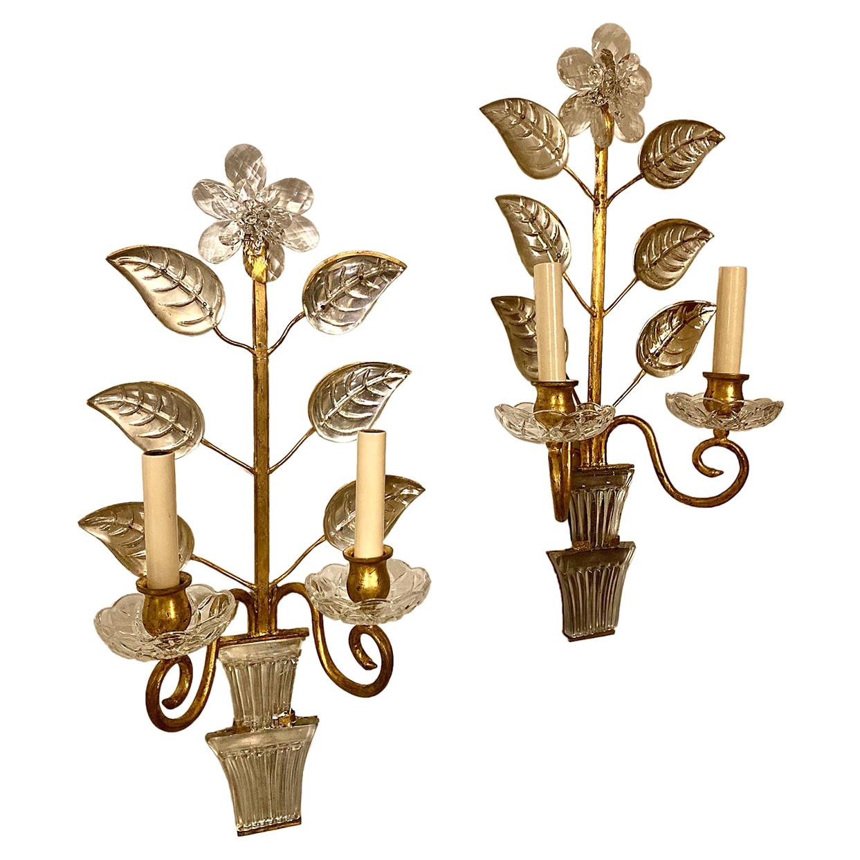 Pair of French Moderne Sconces For Sale