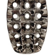 Französische moderne versilberte Porzellanlampen, Paar