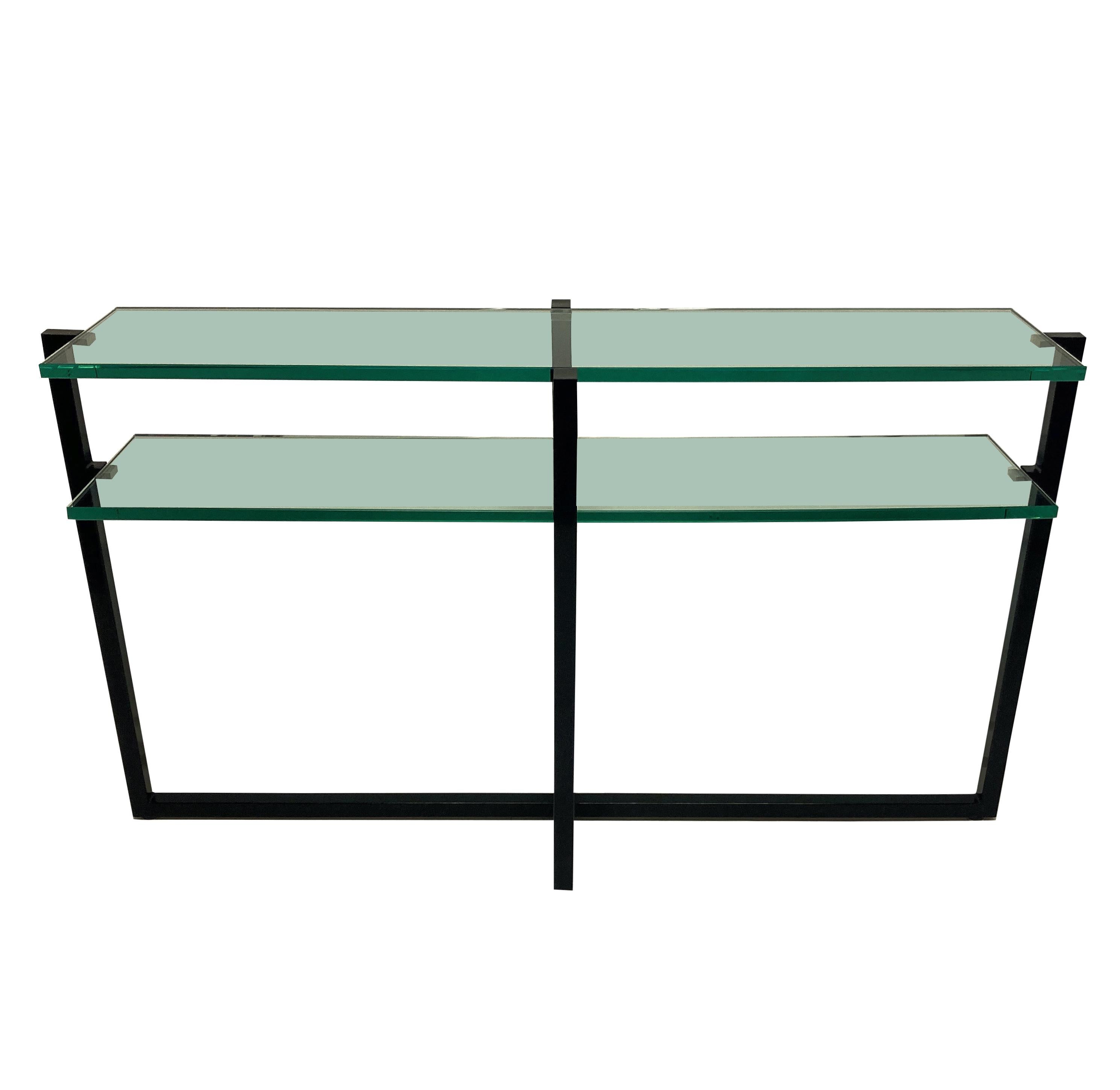 Steel Pair of French Modernist Console Tables