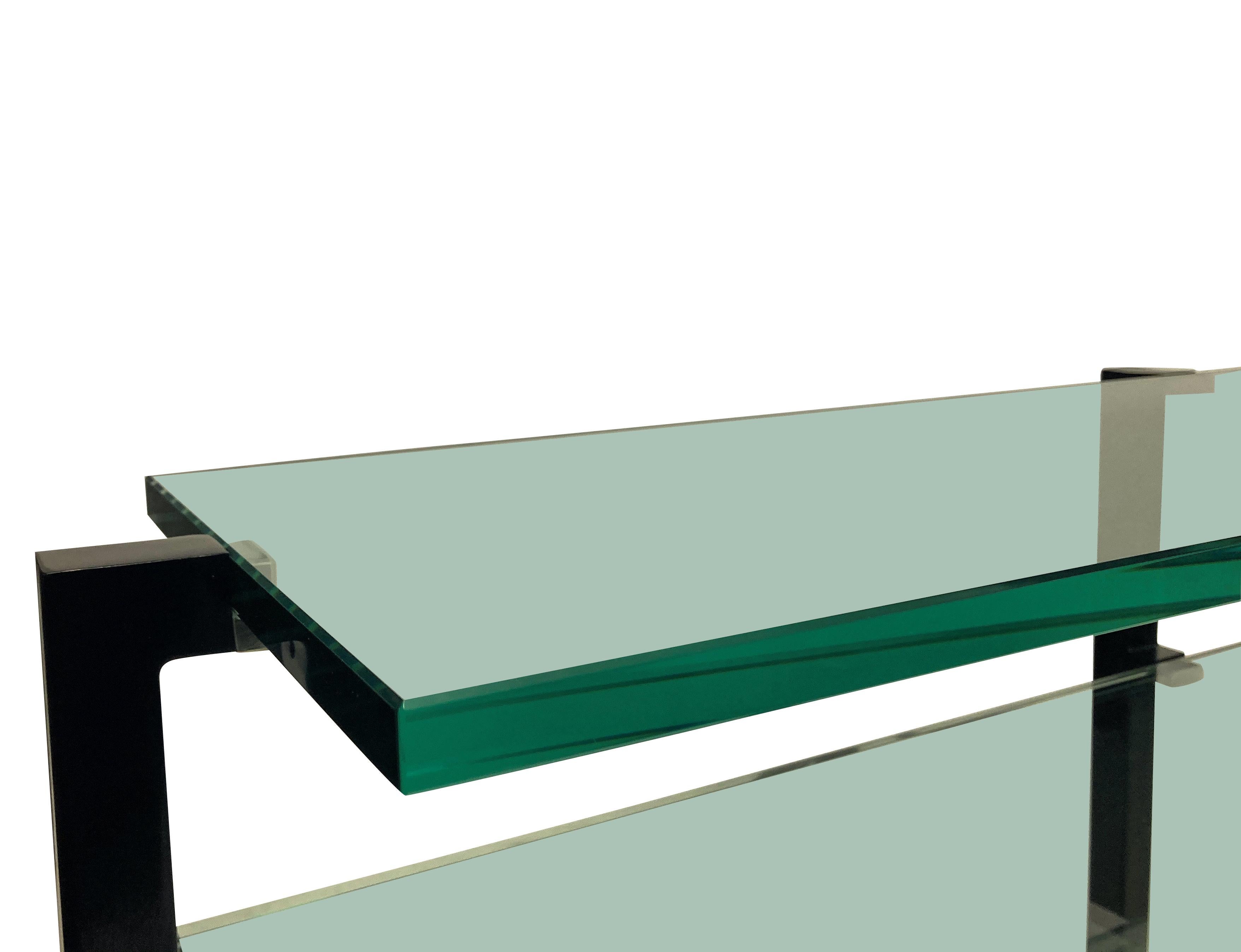 Acier Paire de tables consoles modernistes franaises en vente