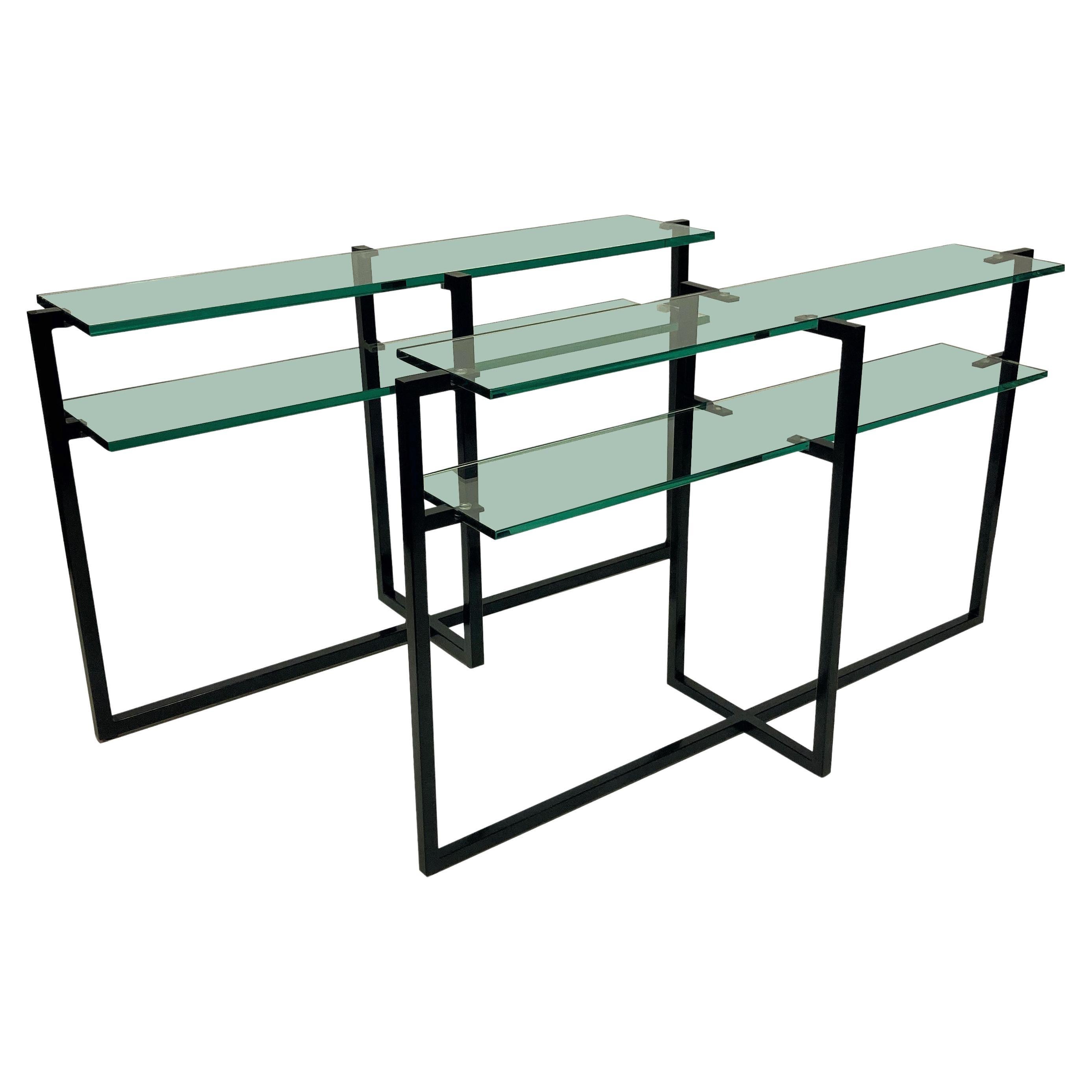 Pair of French Modernist Console Tables For Sale