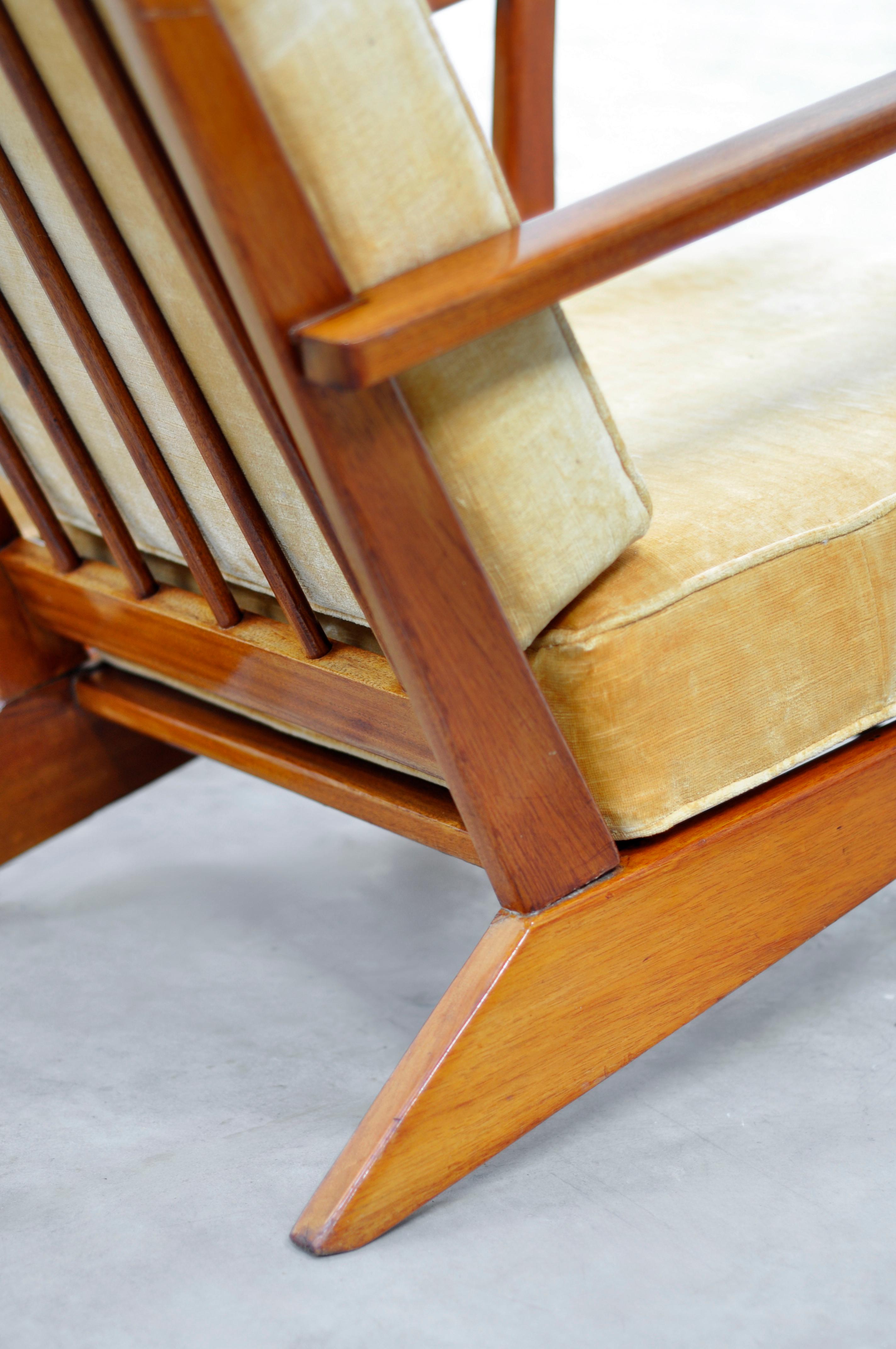 Paire de chaises longues constructivistes modernistes françaises, années 1950 en vente 5