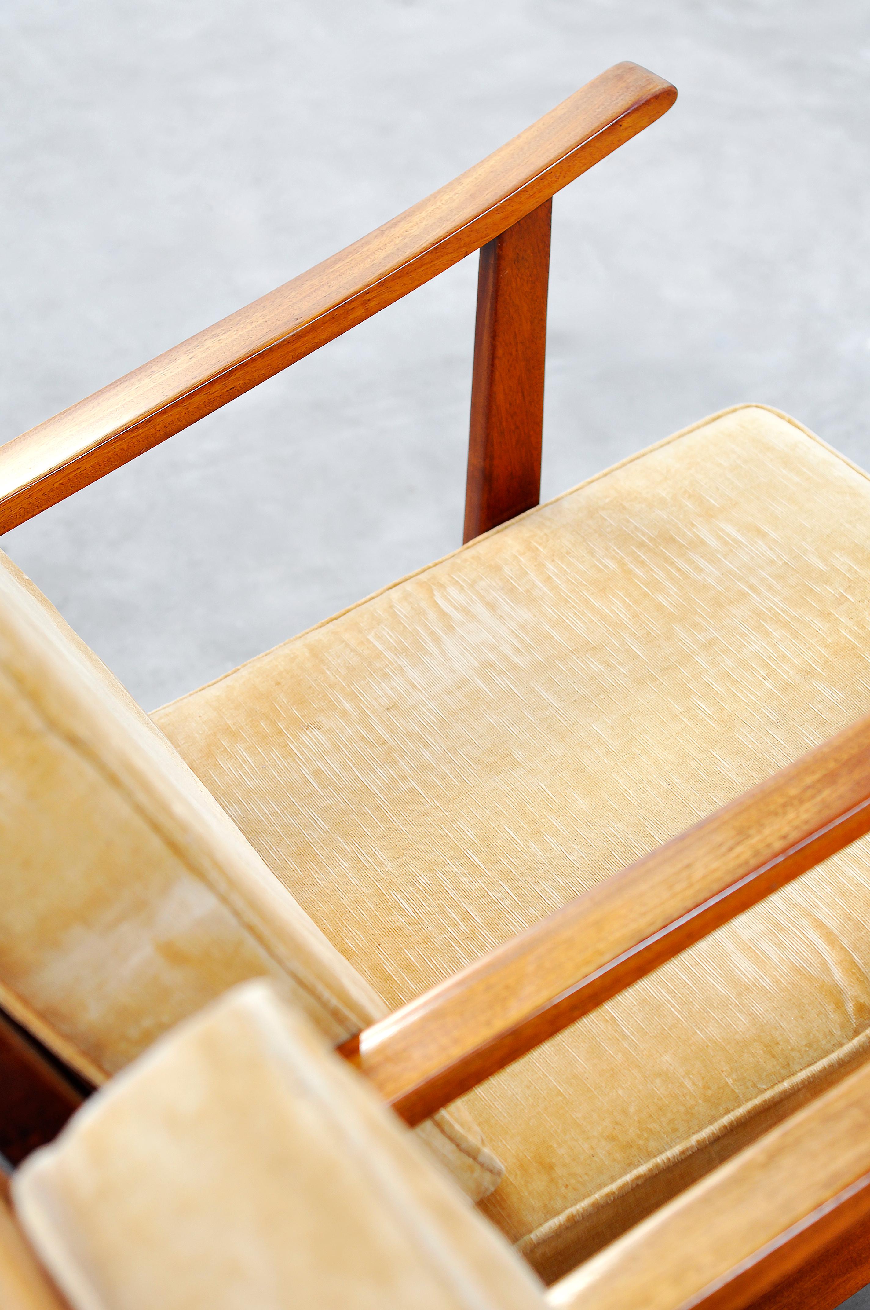Paire de chaises longues constructivistes modernistes françaises, années 1950 en vente 2