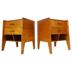 Pair of French Modernist Nightstands in the style of Hitier, Gascoin, 1950s