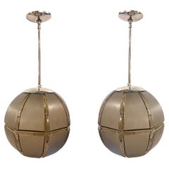Retro Pair of French Molded Glass Light Fixtures, Sold Individually