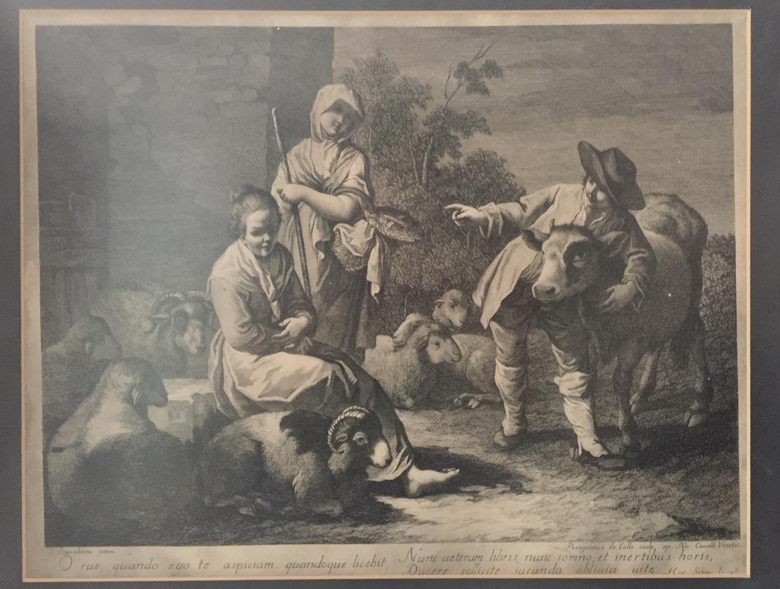 Pair of French Monochromatic Prints 'Etchings' In Good Condition In Montreal, Quebec