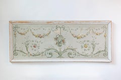 Coppia di oli su tela del 1860 di Napoléon III con ghirlande floreali