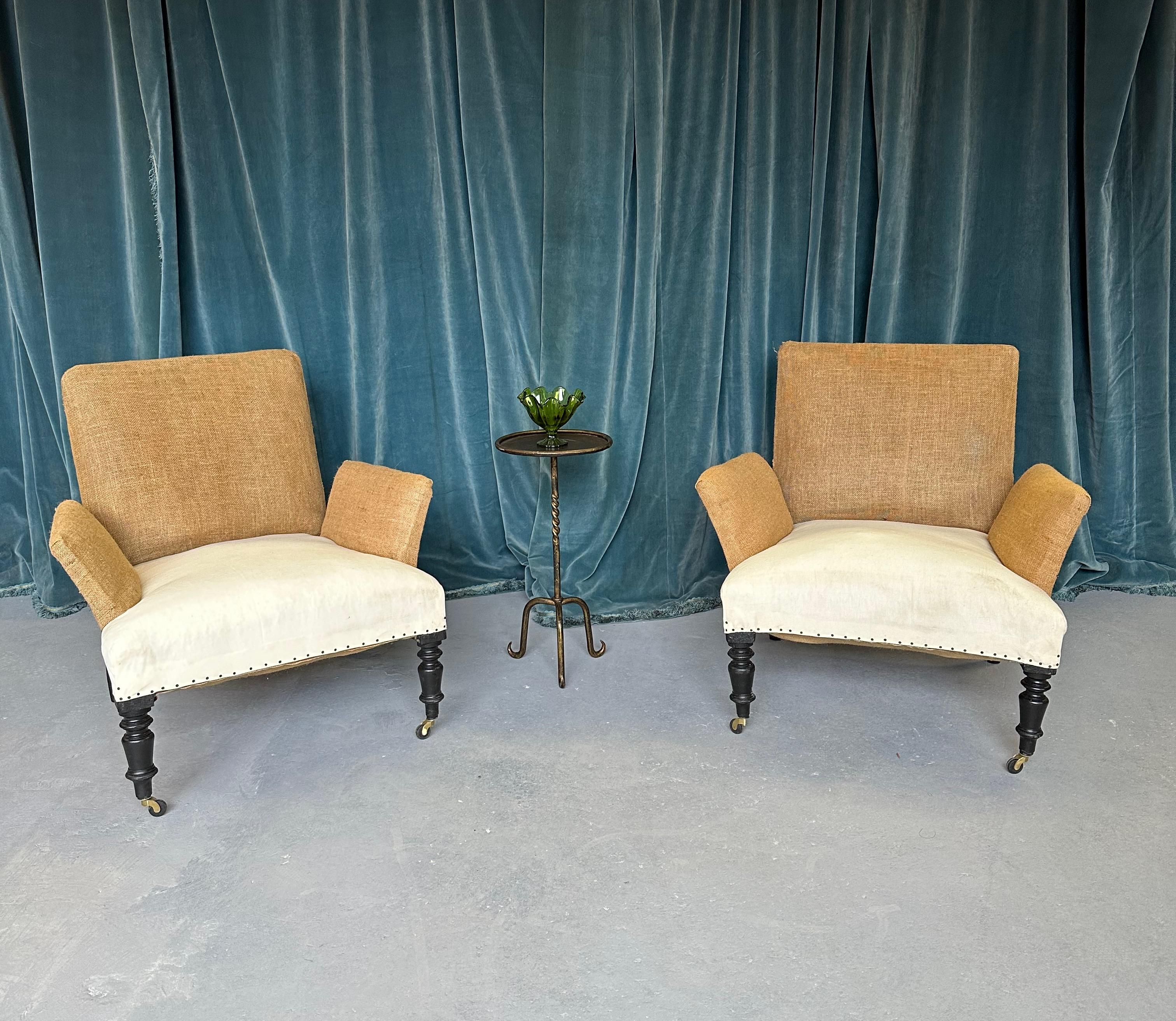 Pair of French Napoleon III Armchairs  In Good Condition For Sale In Buchanan, NY