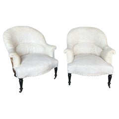  Pair of French Napoleon III Armchairs 