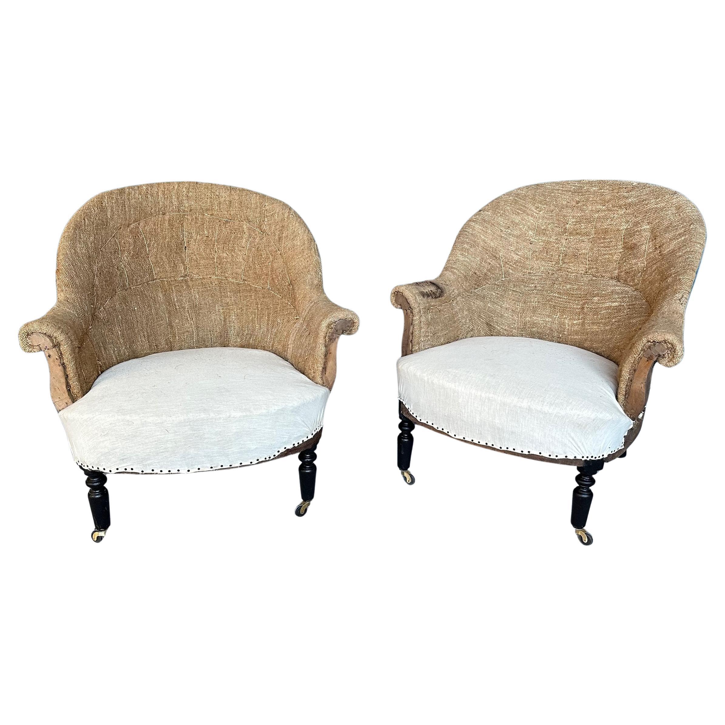 Pair of French Napoleon III Armchairs For Sale