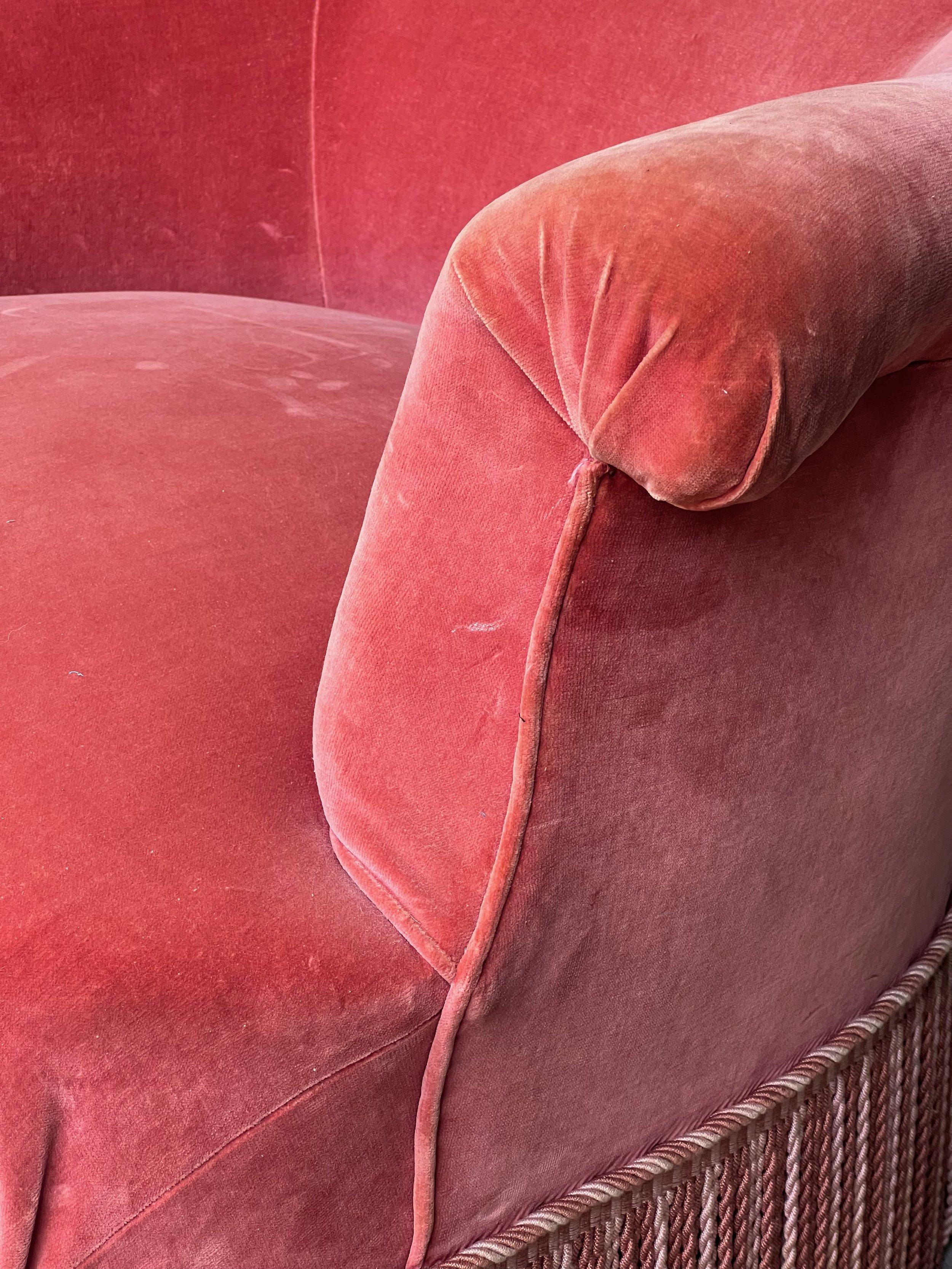 Paire de fauteuils français Napoléon III en velours rose en vente 4