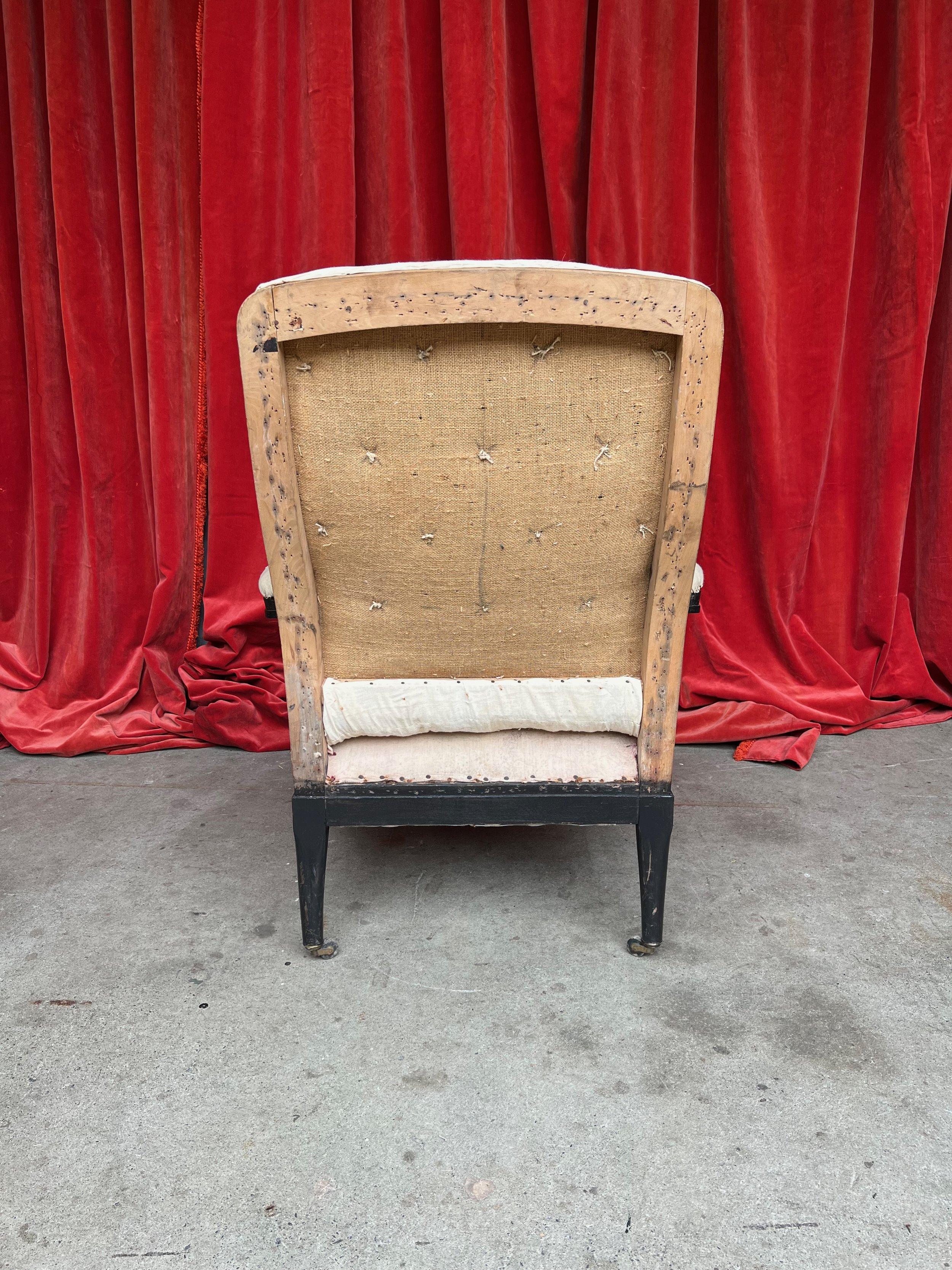 Paire de fauteuils français Napoléon III avec armatures ébonisées apparentes en vente 6