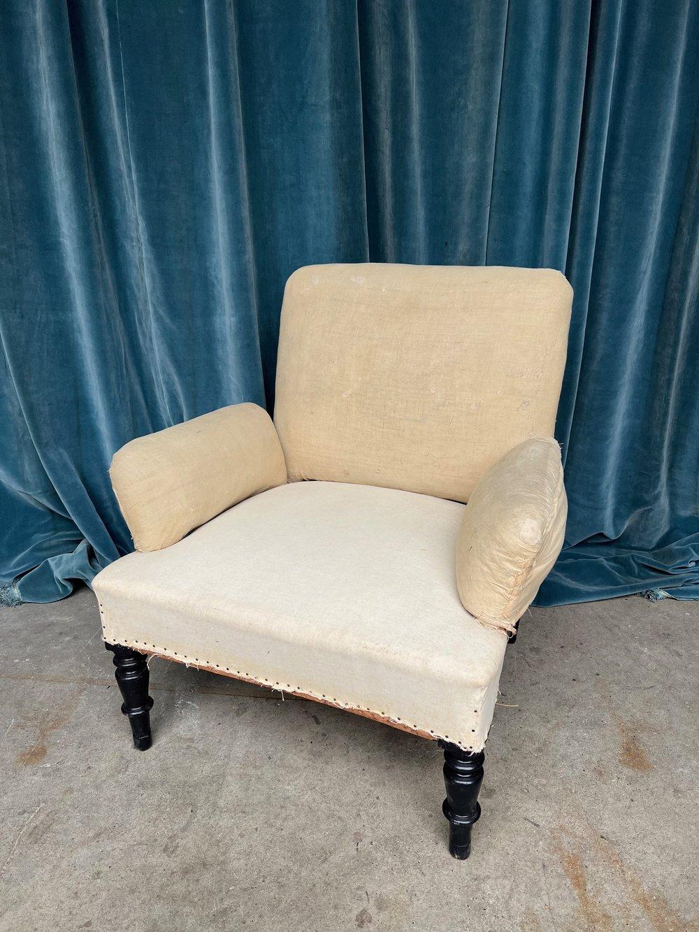 Pair of French Napoleon III Armchairs with Split Arms For Sale 7