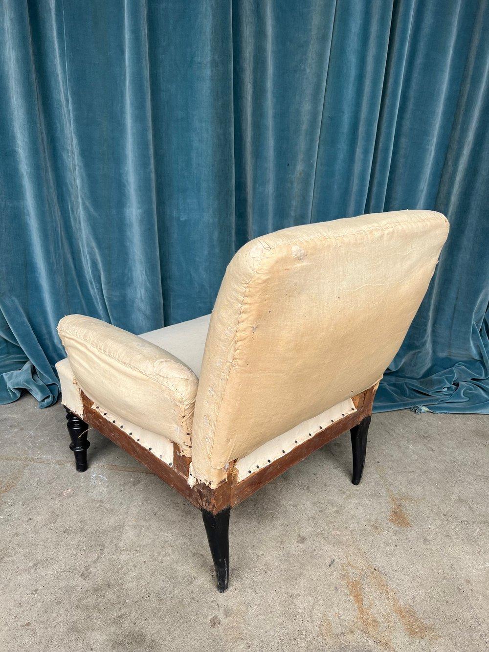 Pair of French Napoleon III Armchairs with Split Arms For Sale 3