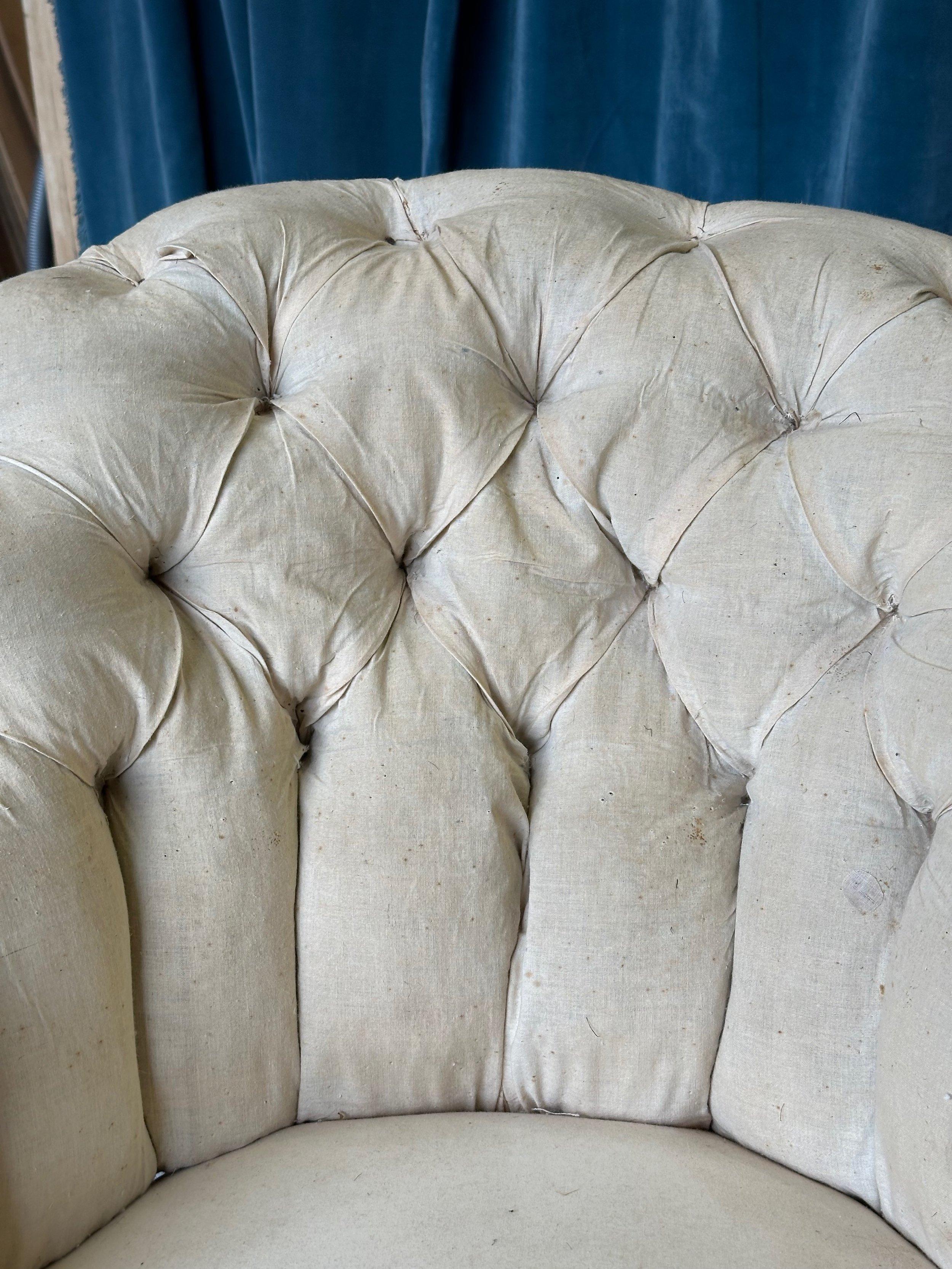 Pair of French Napoleon III Armchairs with Tufted Backs For Sale 9