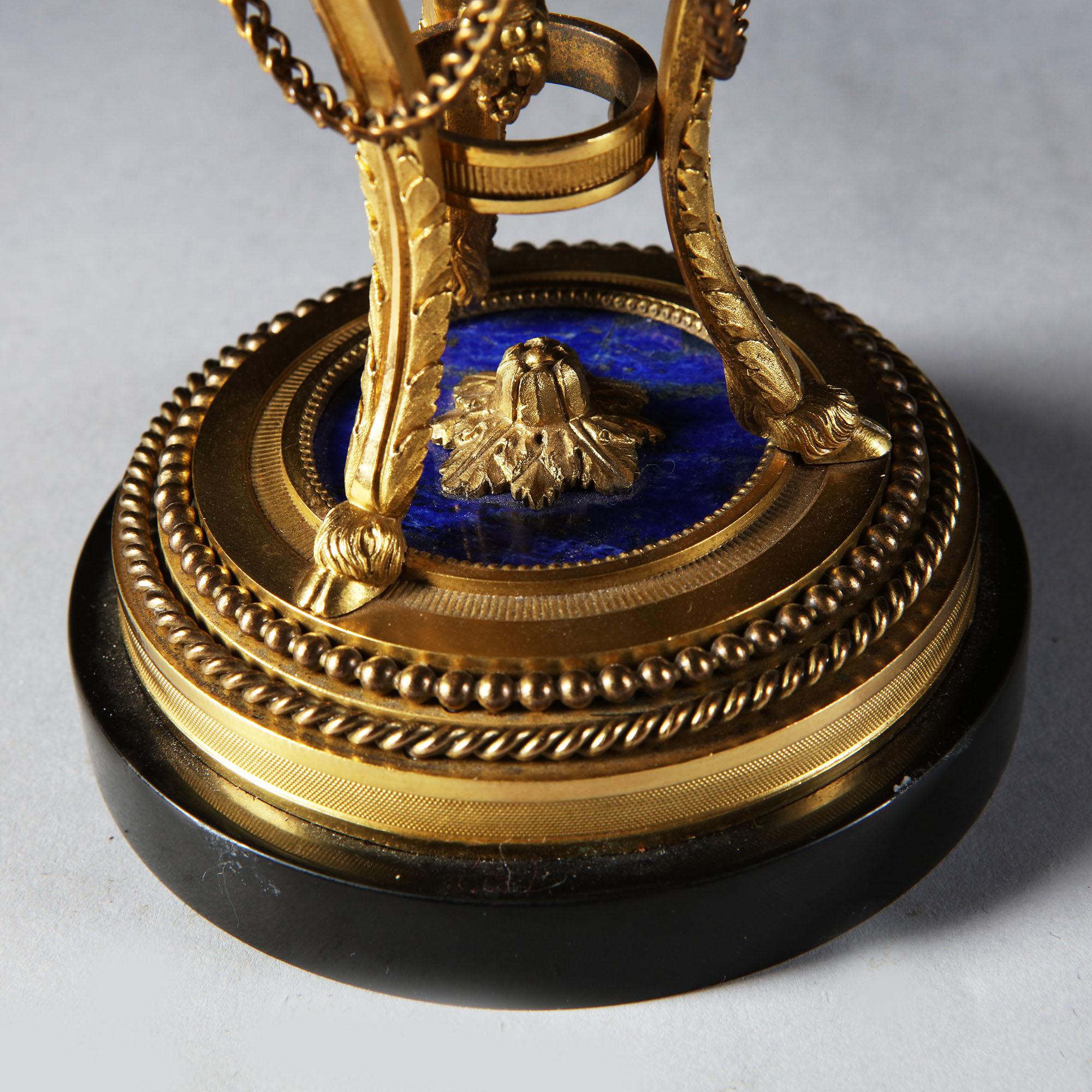 Pair of French Napoleon III Blue Lapis Lazuli and Gold Ormolu Cassolettes 6