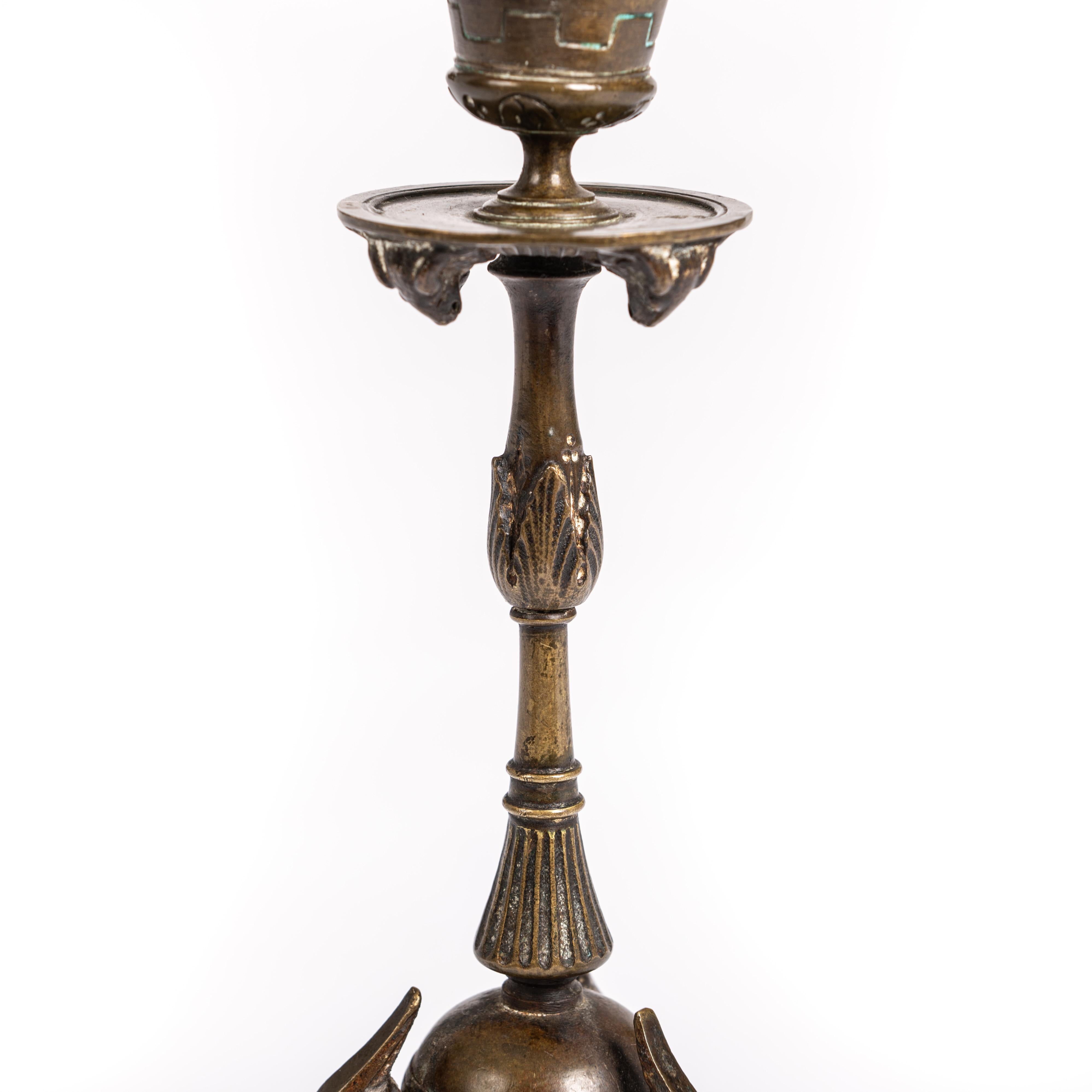 Paire de chandeliers Napoléon III en bronze au design Classic 1880s 1