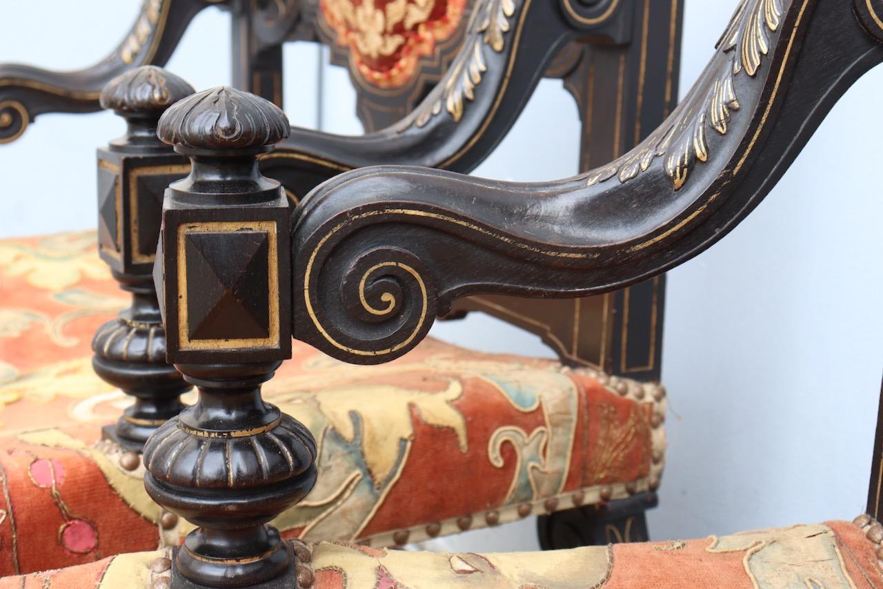 Pair of French Napoléon III Curule Armchairs 5