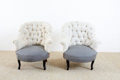 Pair of French Napoleon III Deconstructed Slipper Chairs