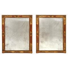 Pair of French Napoleon III Decorated Giltwood Wall Mirrors, circa 1870