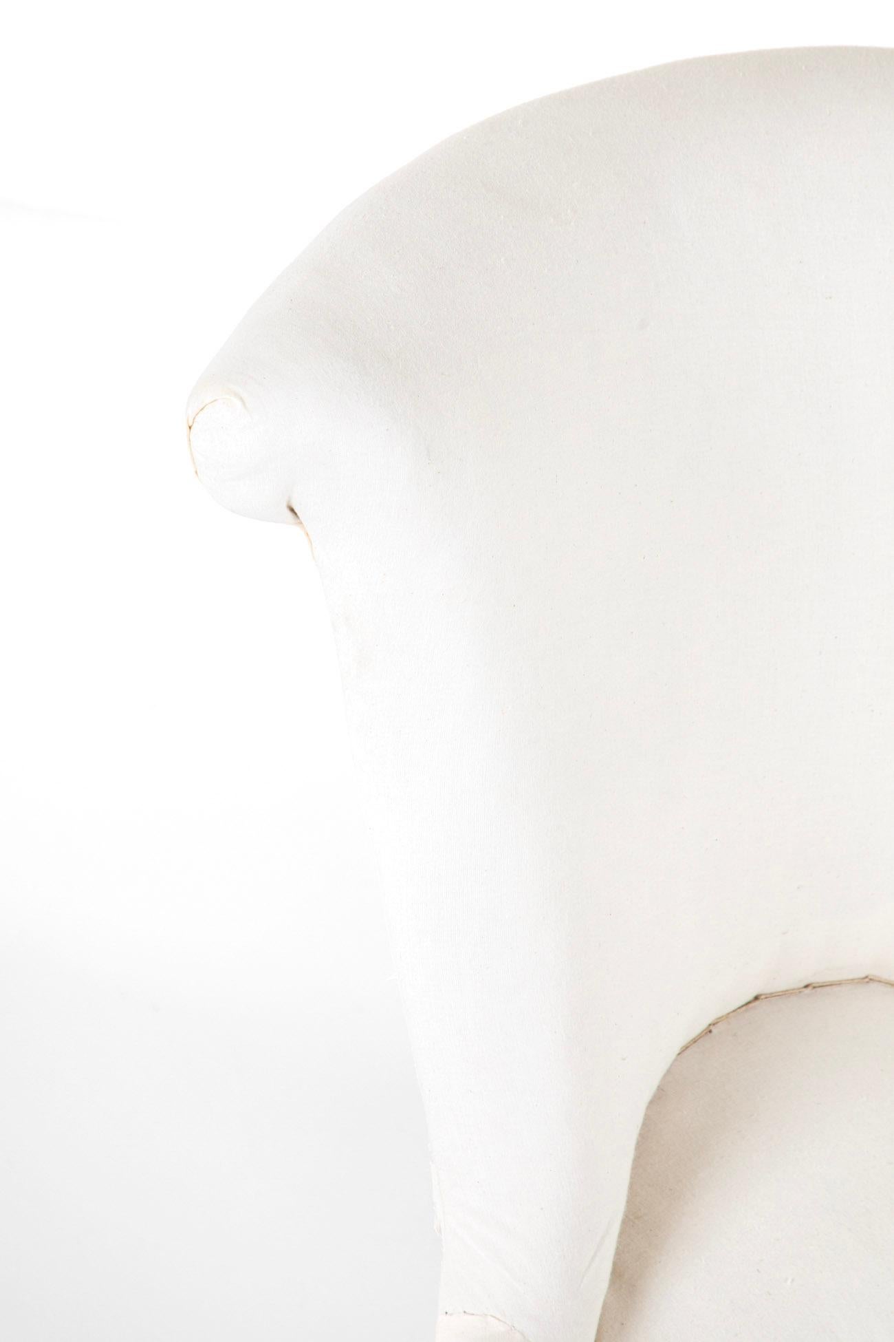 Coppia di poltrone francesi con schienale a coda di pesce Napoleone III in vendita 4