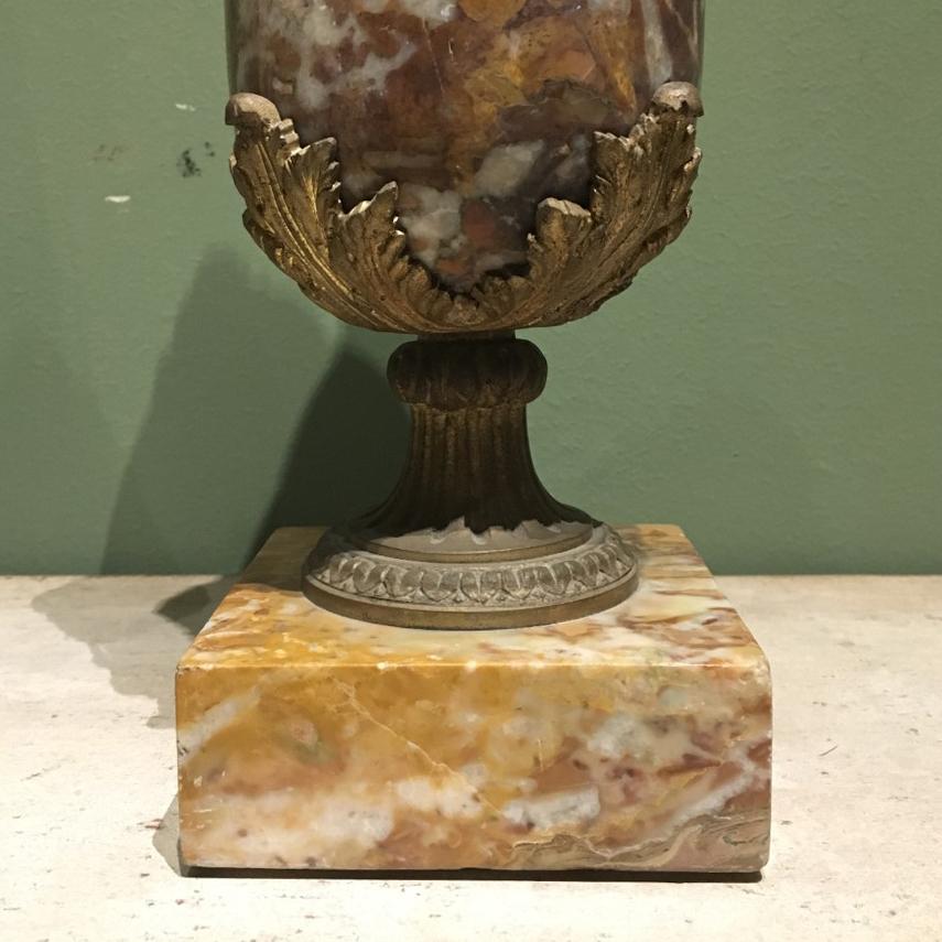 Pair of French Napoleon III Marble Lidded Vases with Ormolu Mountings For Sale 11