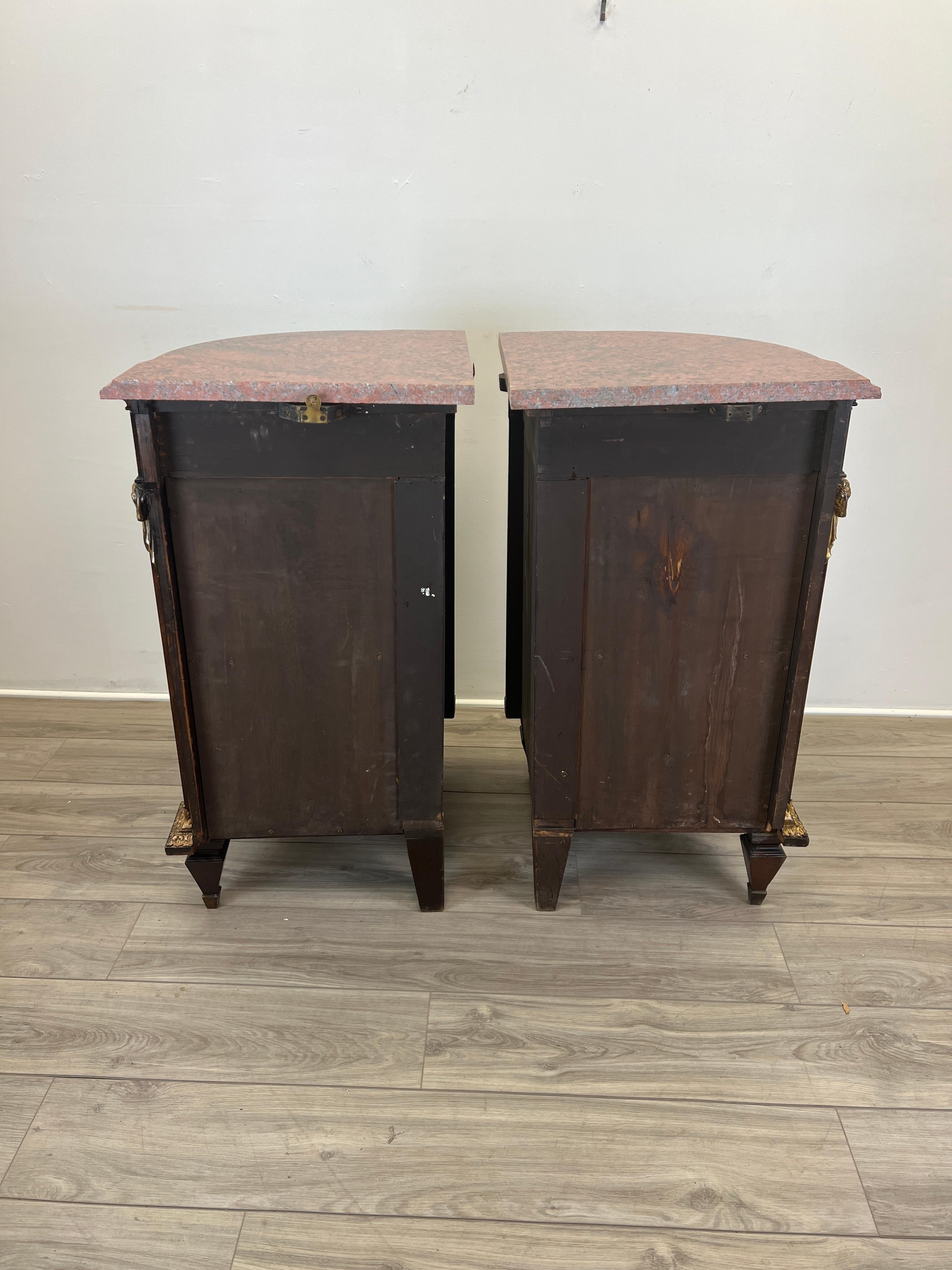 Pair of French Napoleon III NeoClassical Rosewood Encoignures For Sale 7