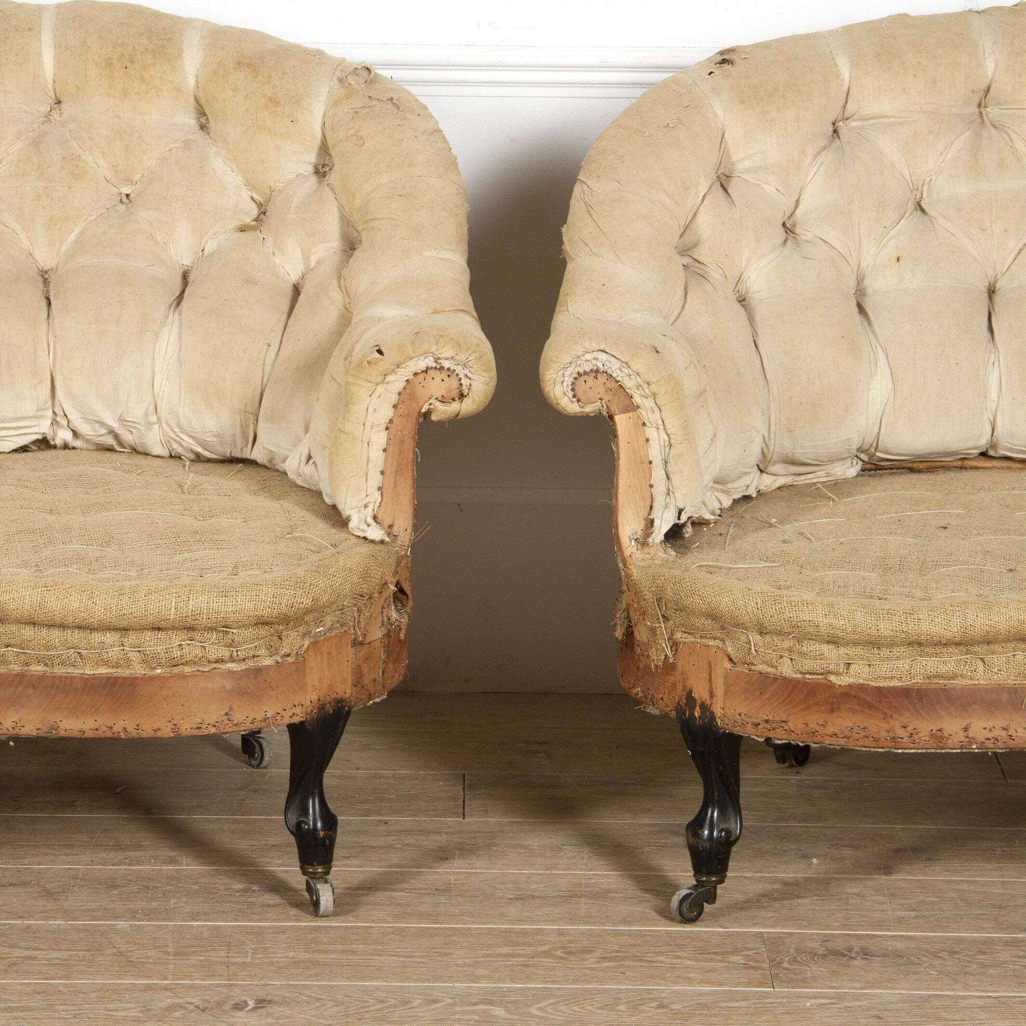 Pair of French Napoleon III Sofas For Sale 4
