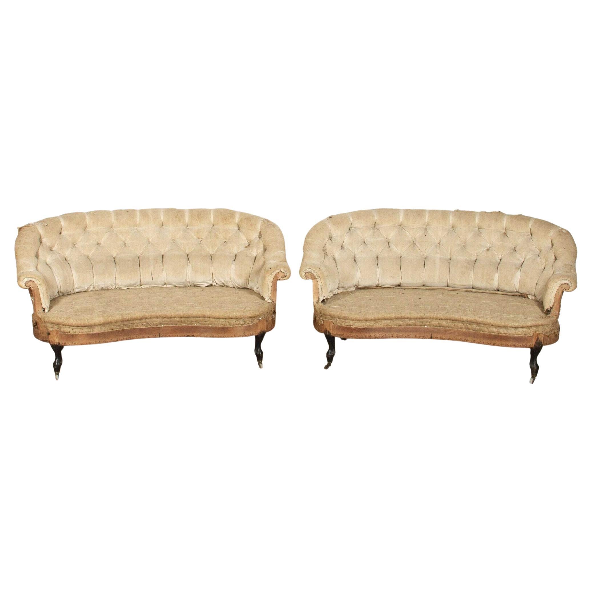 Pair of French Napoleon III Sofas For Sale