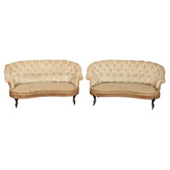 Antique Pair of French Napoleon III Sofas