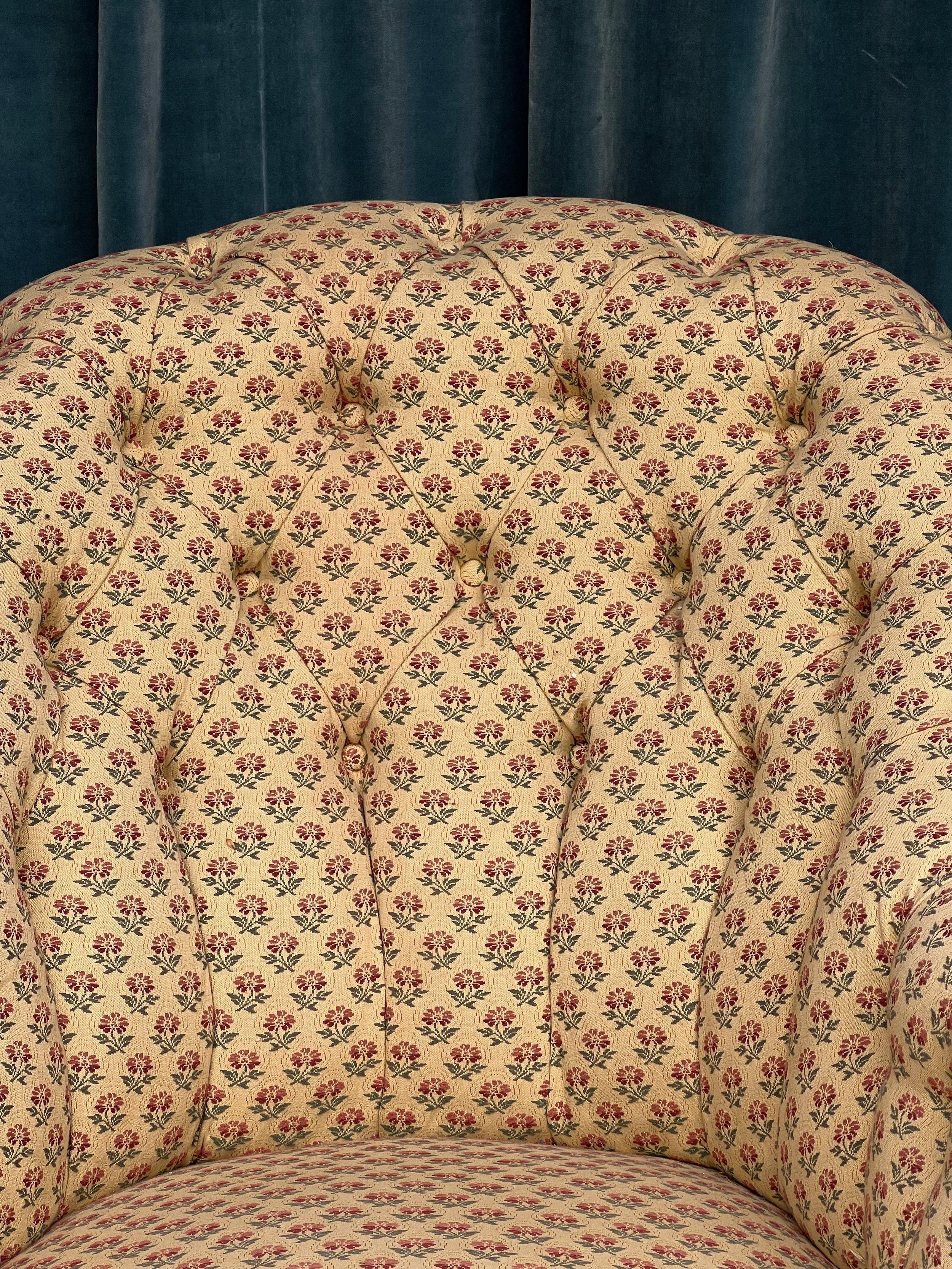 Paire de fauteuils touffetés Napoléon III en vente 6