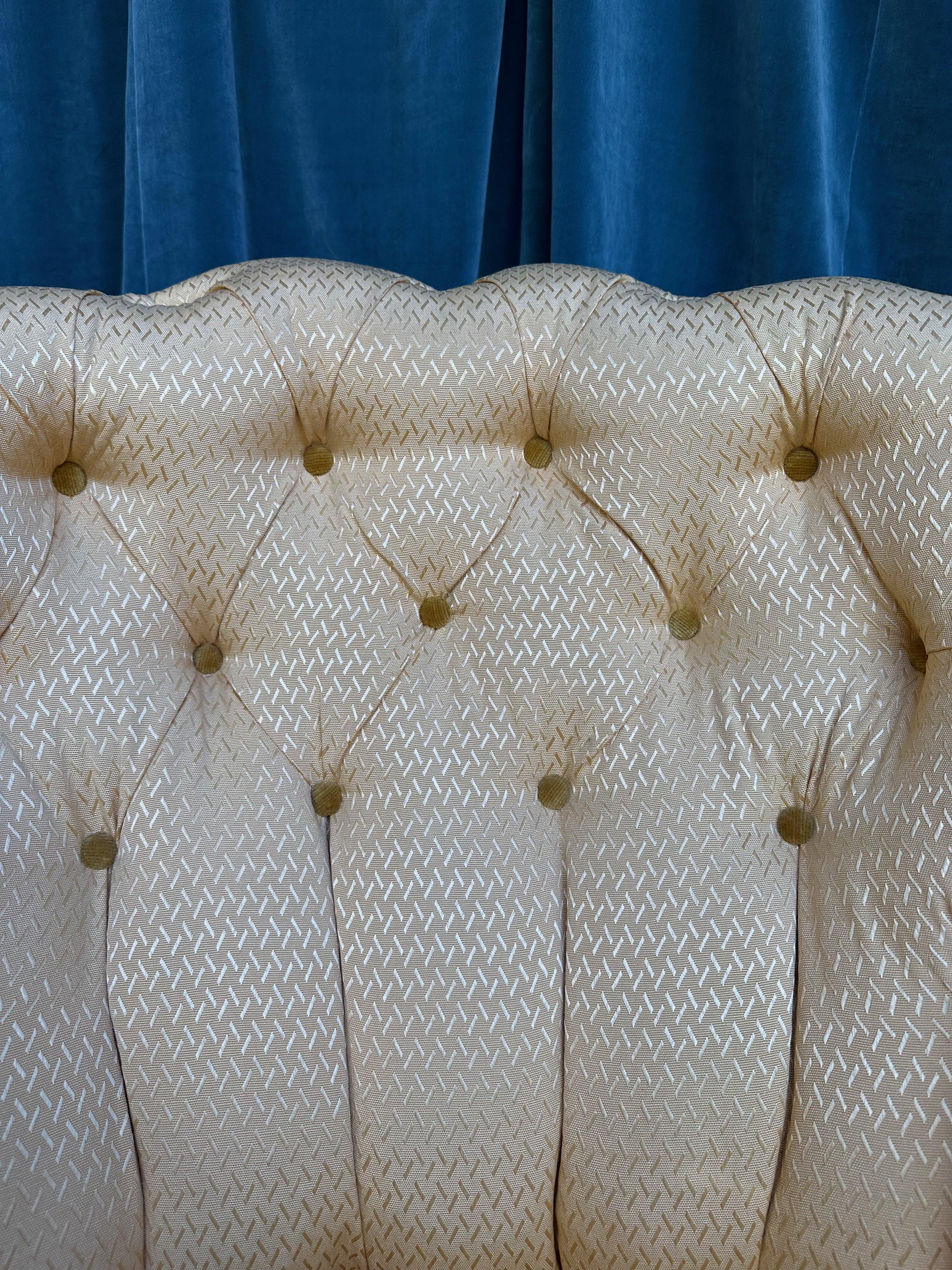 Pair of French Napoleon III Tufted Armchairs For Sale 10